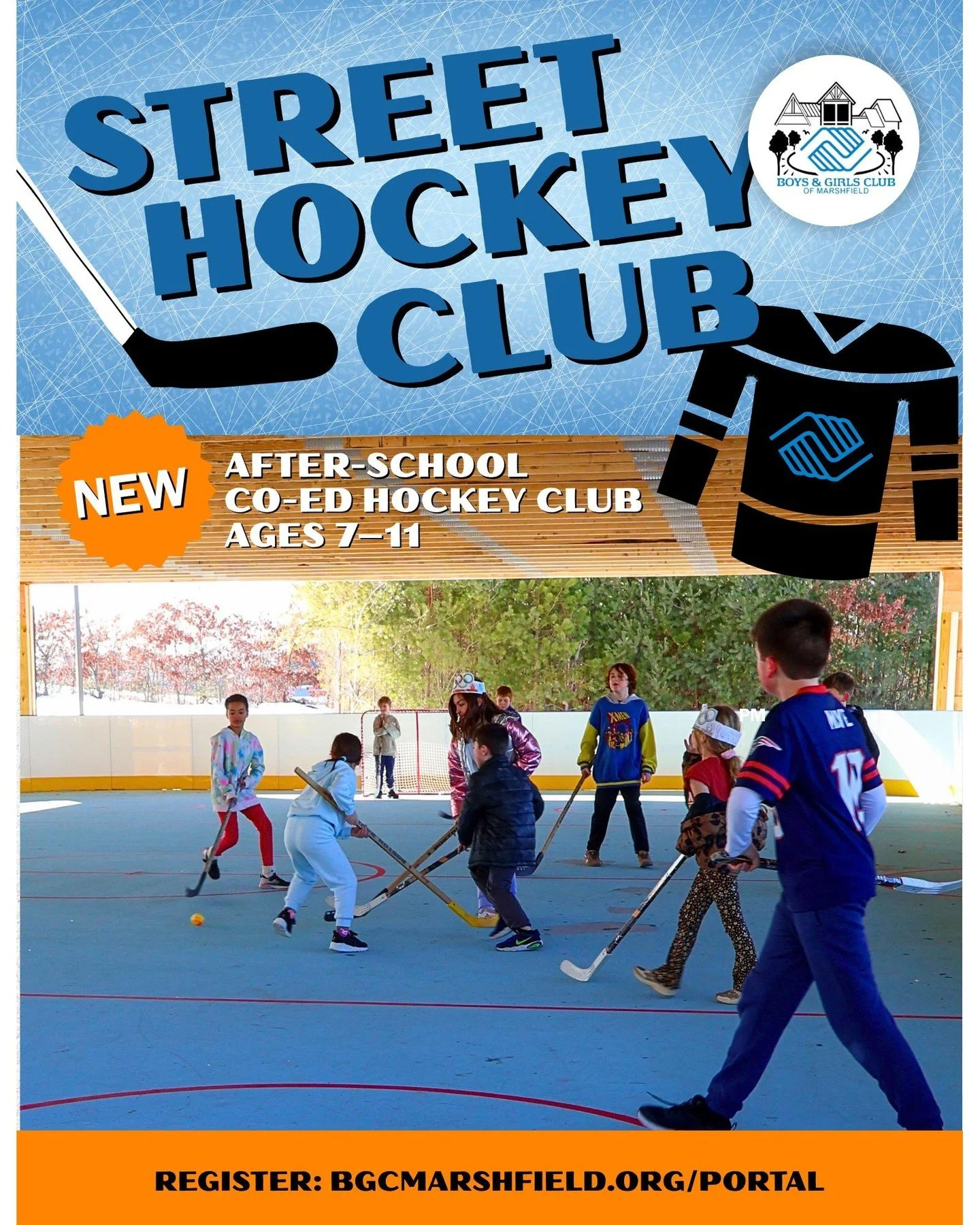 Get ready to hit the rink! Our NEW Street Hockey Club is the perfect after-school Co-Ed activity for all kids ages 7&ndash;11 at Warsofsky Street Hockey Rink. 

Join us Thursdays &amp; Fridays from 4:00&ndash;5:30 PM for fun, fitness, and new friends
