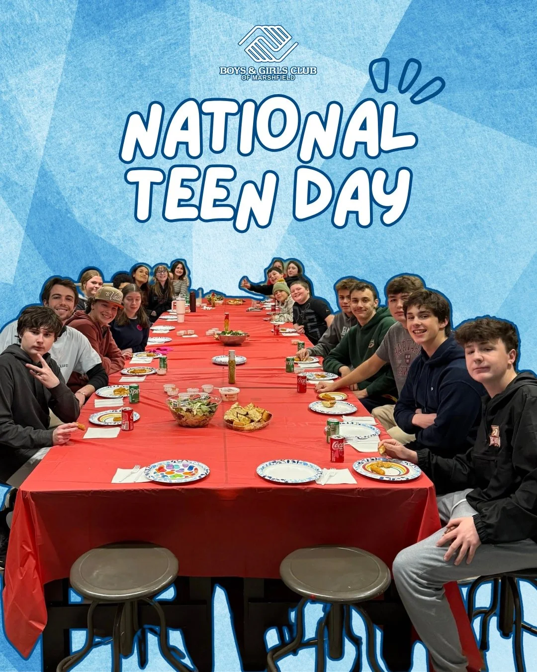 Happy National Teen Day! Today, we celebrate our incredible teens and all that they bring to our Boys &amp; Girls Club in Marshfield. We're so grateful for the energy and enthusiasm they inspire in our community. 

Stay tuned for exciting updates on 
