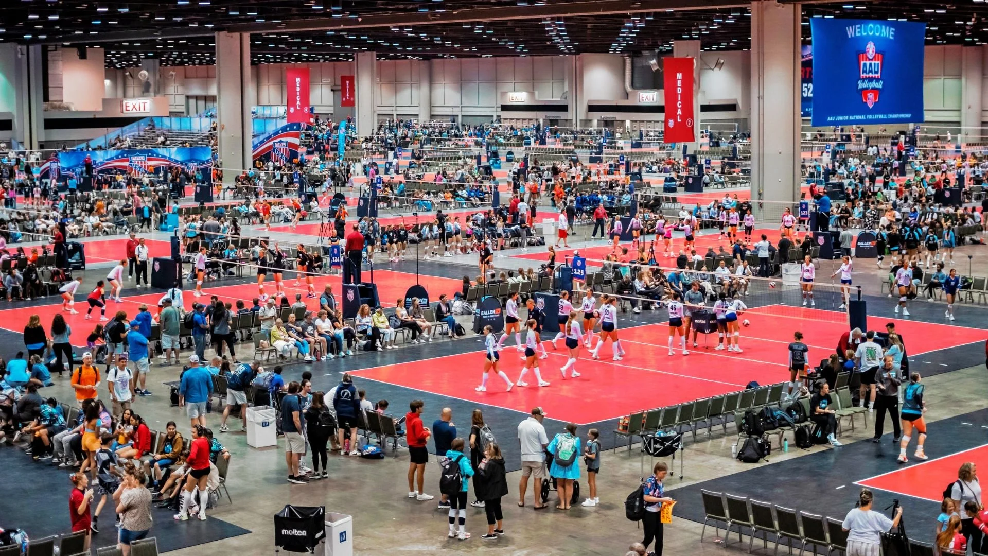 View of indoor volleyball tournament