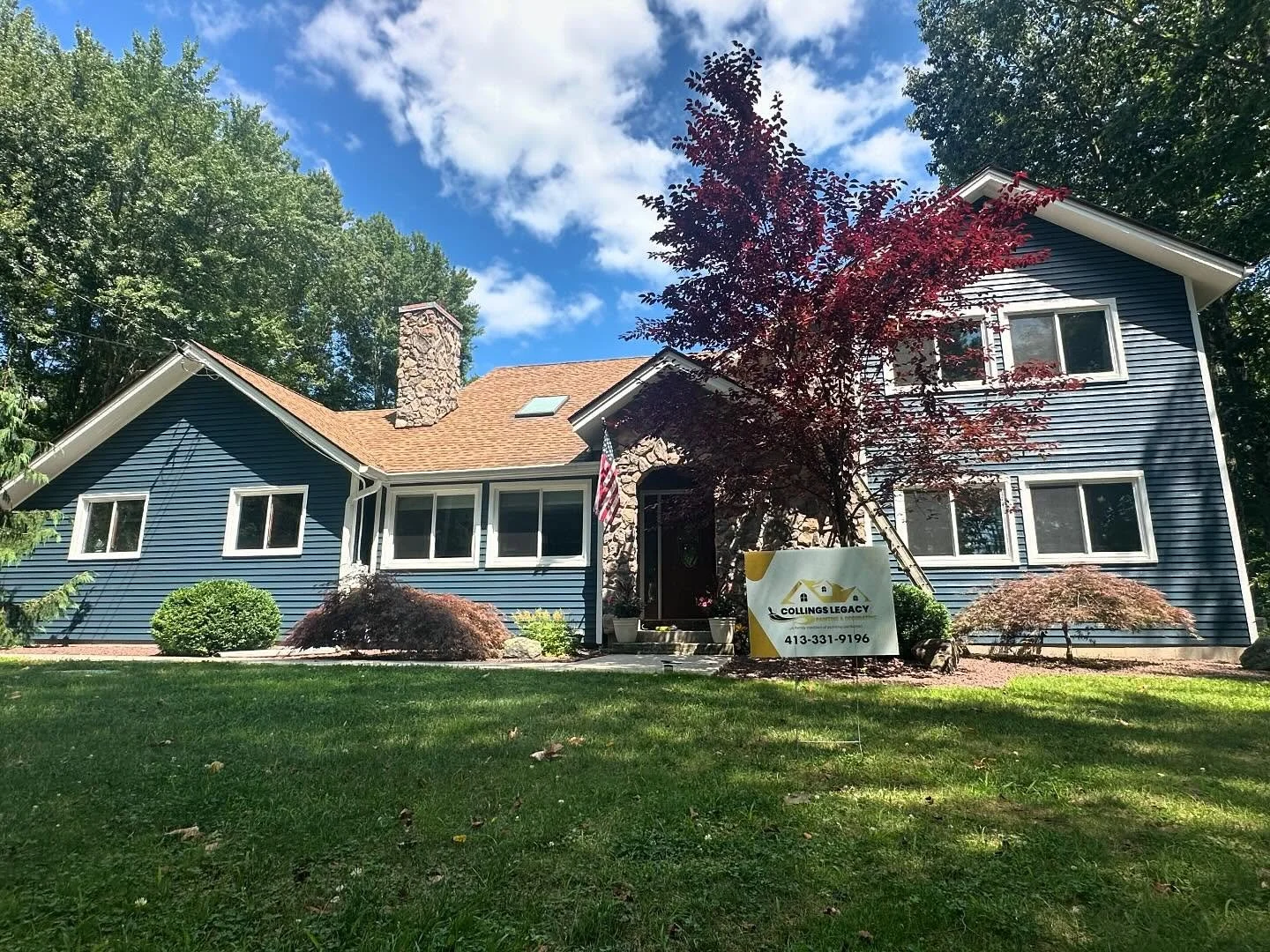 (After) Residential Exterior Painting completed by Collings Legacy Painting & Decorating near Springfield, MA.