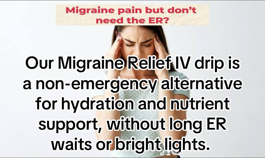 Headache that won&rsquo;t go away? Do you suffer from migraines? Our drip is specially formulated to help ease your symptoms fast! Plus we enhance it with pain and nausea meds. Skip the ER and come see us at The Drip Lounge. (We accept HSA/FSA.) #ivt