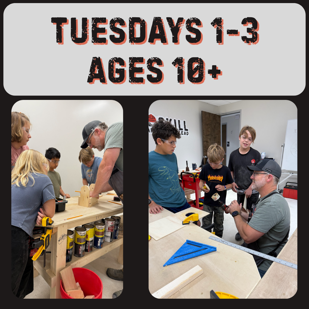 December-Tuesdays: 1-3PM (Ages 10+)