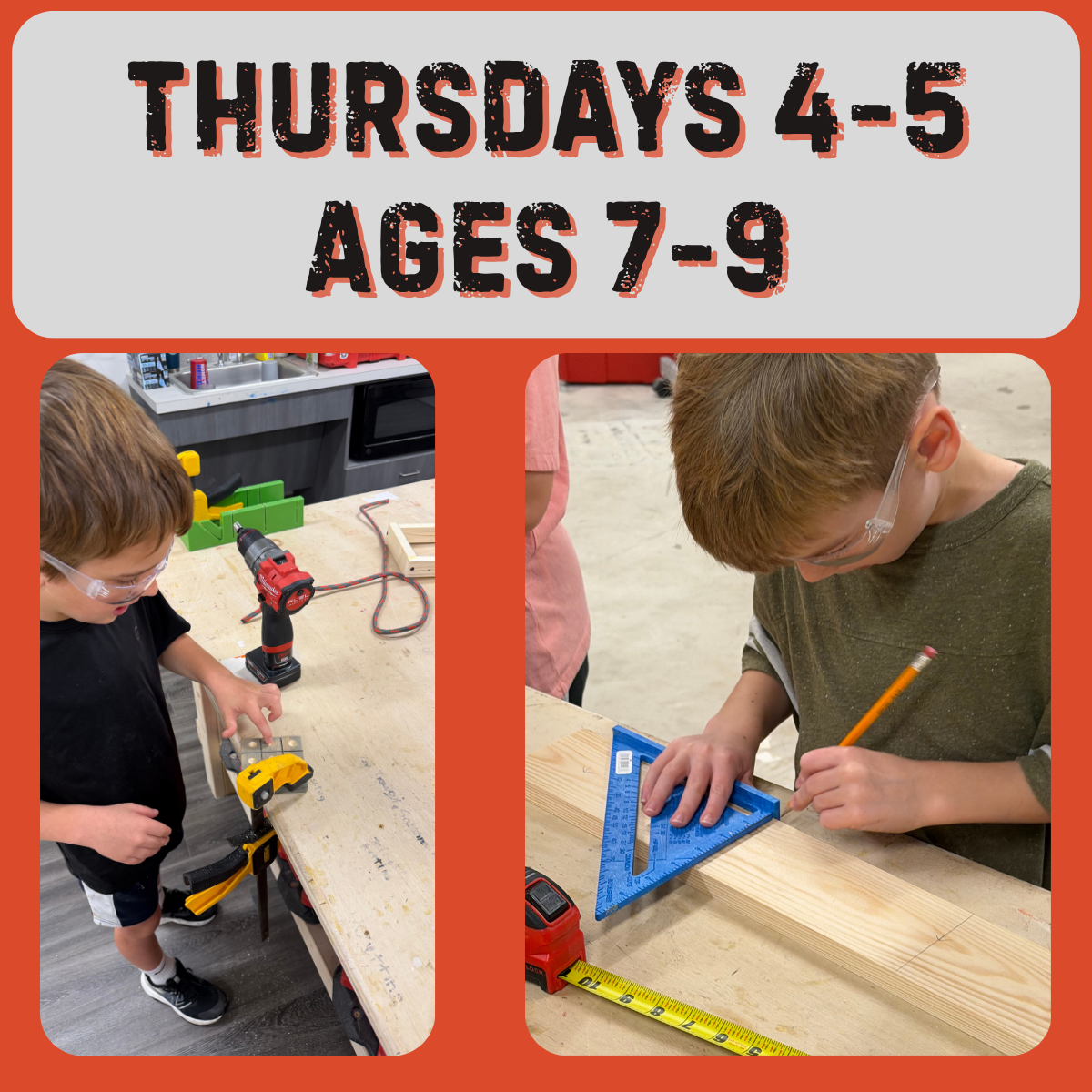 November-Thursdays: 4-5 PM (Ages 7-9)