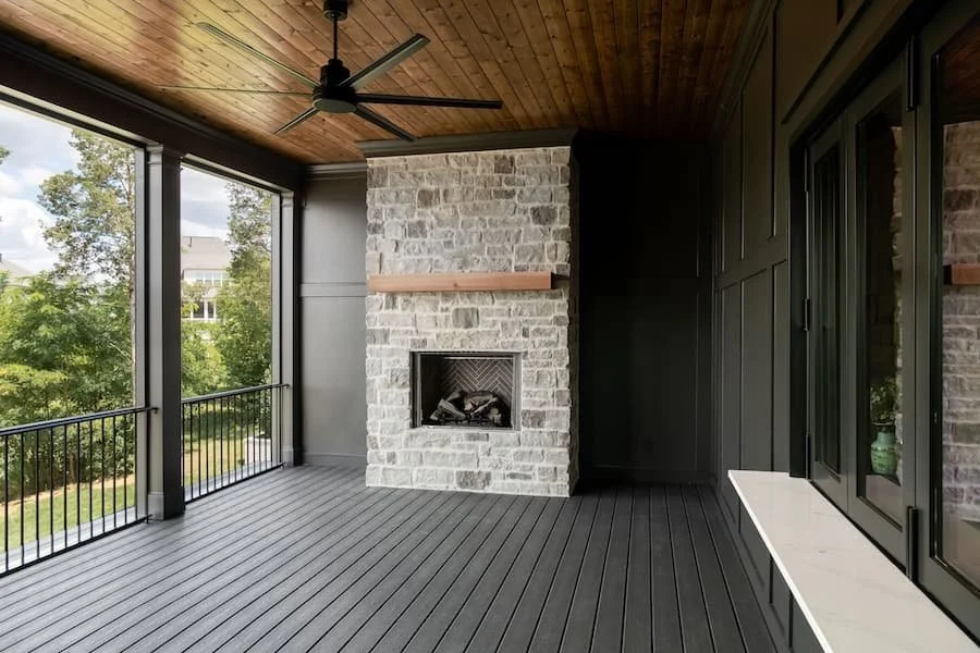 fireplace mantels / fireplace mantel ideas - outdoor stone fireplace with a wood mantel