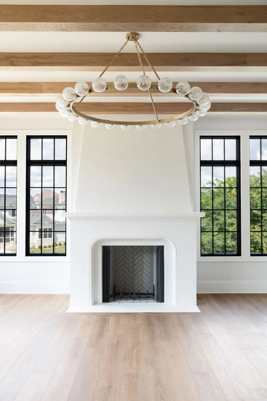 fireplace mantels / fireplace mantel ideas - white plaster fireplace with white mantel shelf