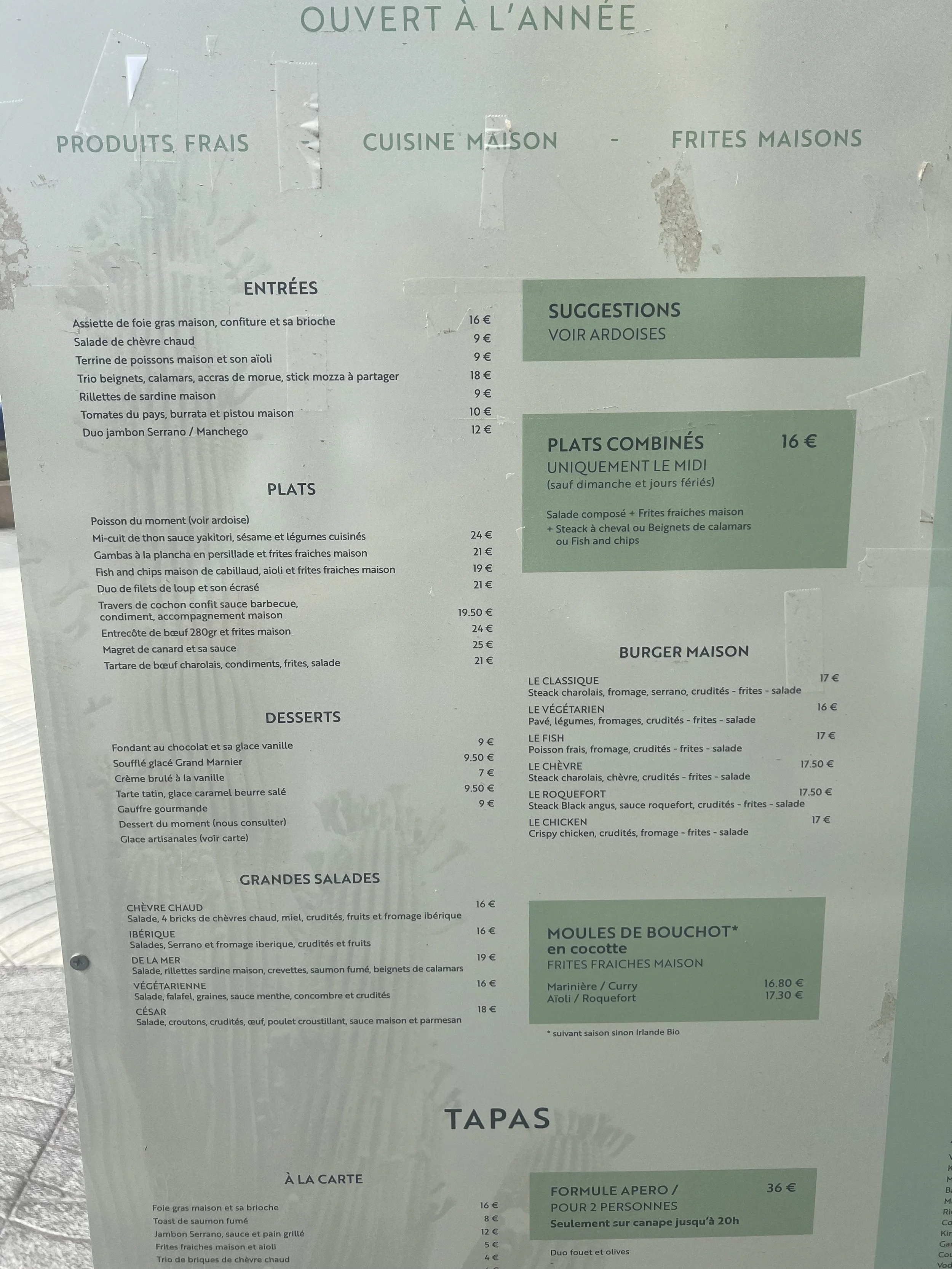 Abalounge Restaurant Argeles Menu.JPG