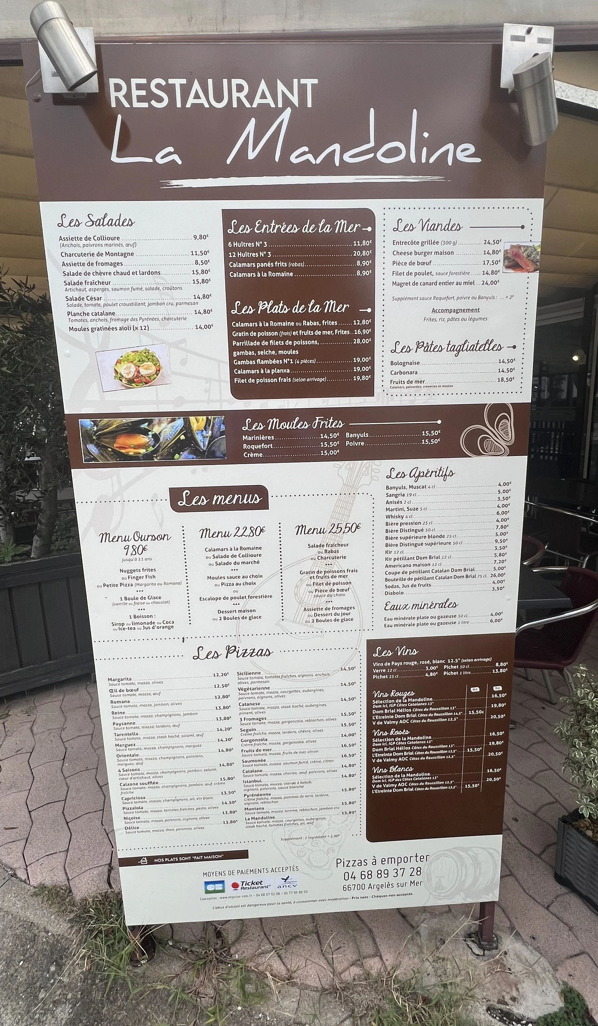 Le Mandoline Restaurant Argeles Menu.JPG