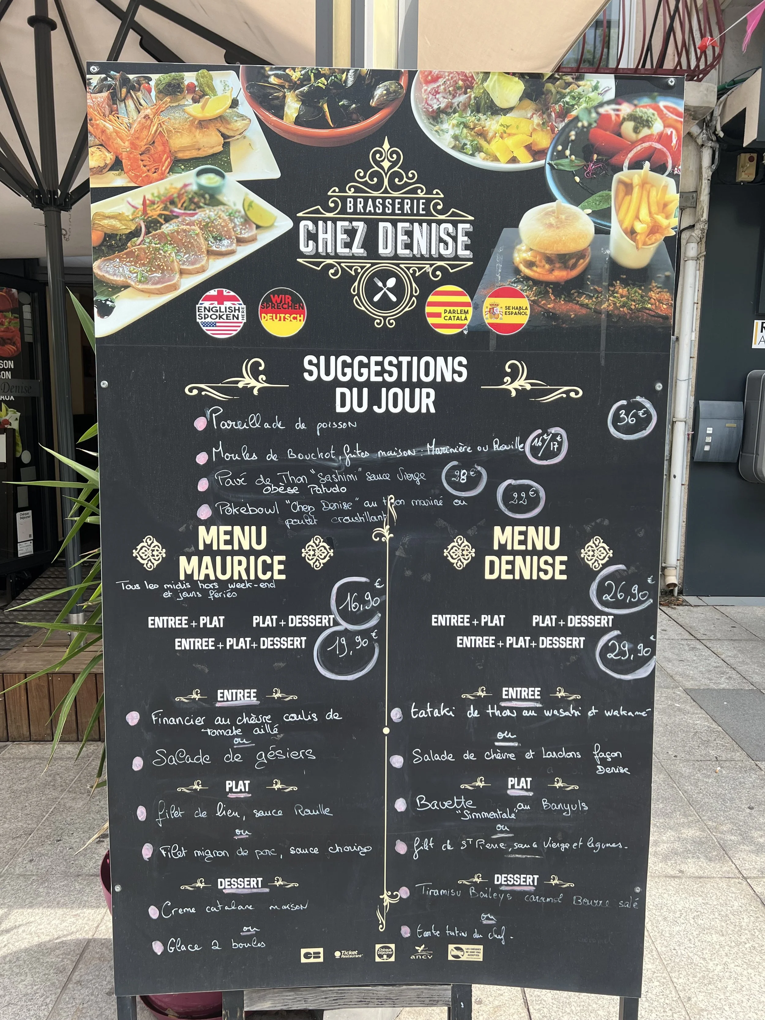 Chez Denise Restaurant Menu.JPG