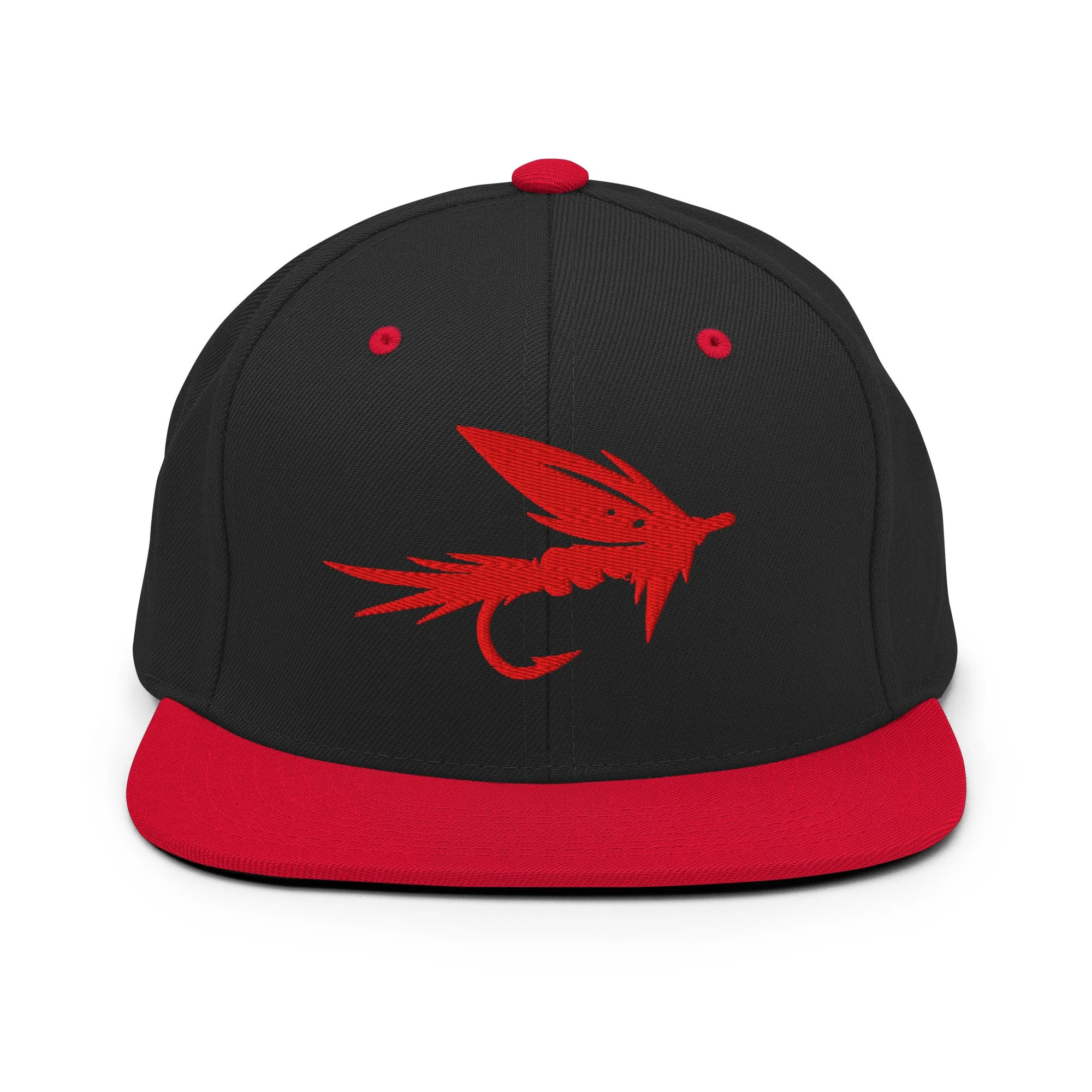 Fly Fishing Snapback Hat Red/Black