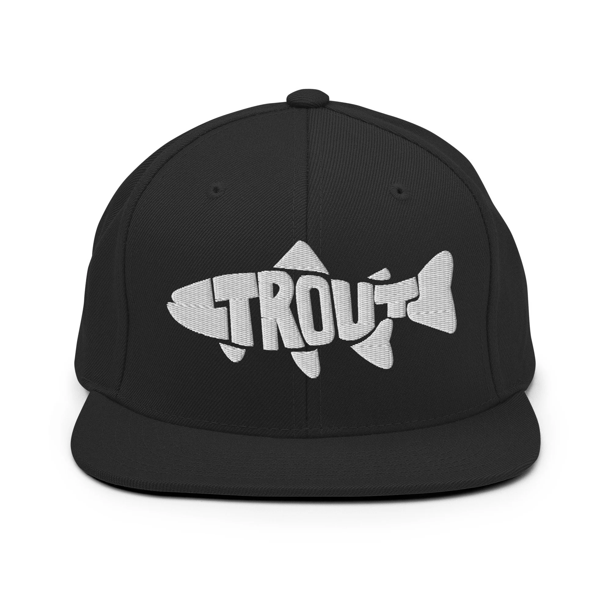 Trout Logo Snapback Hat Black
