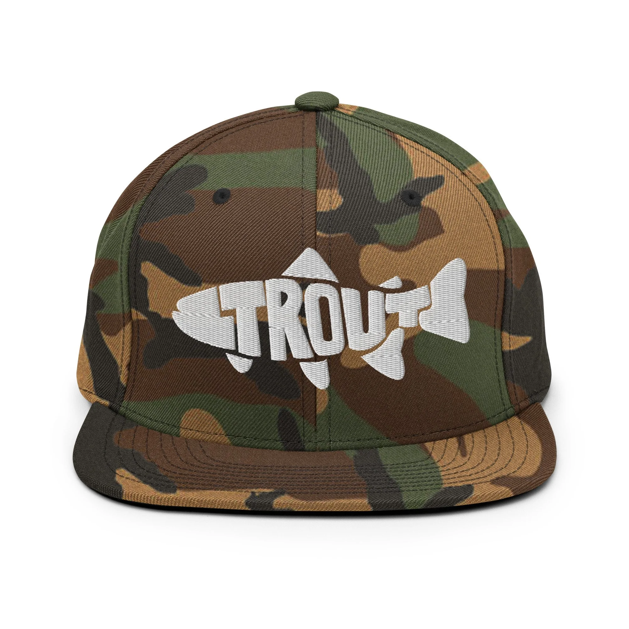 Trout Logo Snapback Hat Camo