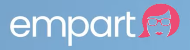 Emart logo with a blue background and a pink-haired woman with glasses icon.
