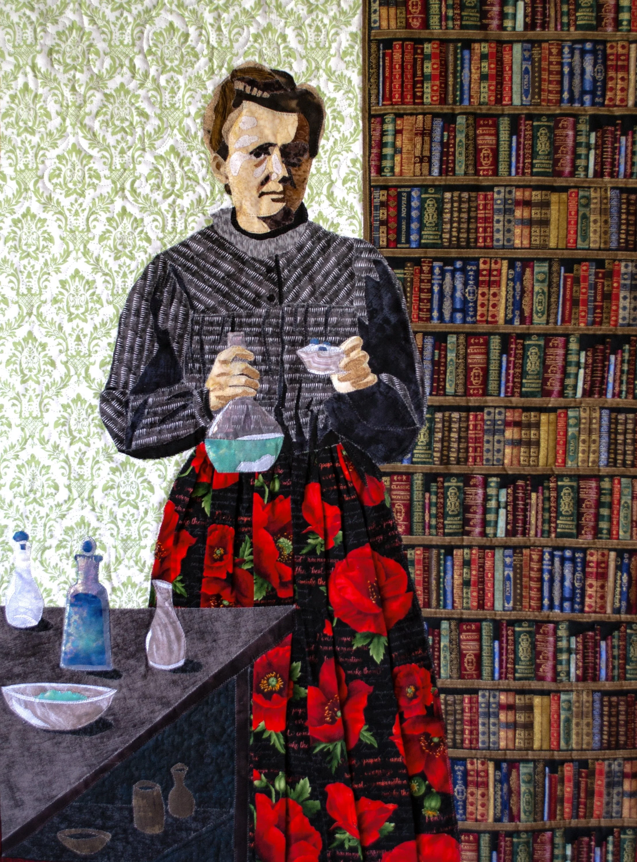 Madame Curie, 2024. Quilt - 35.5 x 27.5 inches. Private Collection. Photo: Harlingue-Viollet / East News