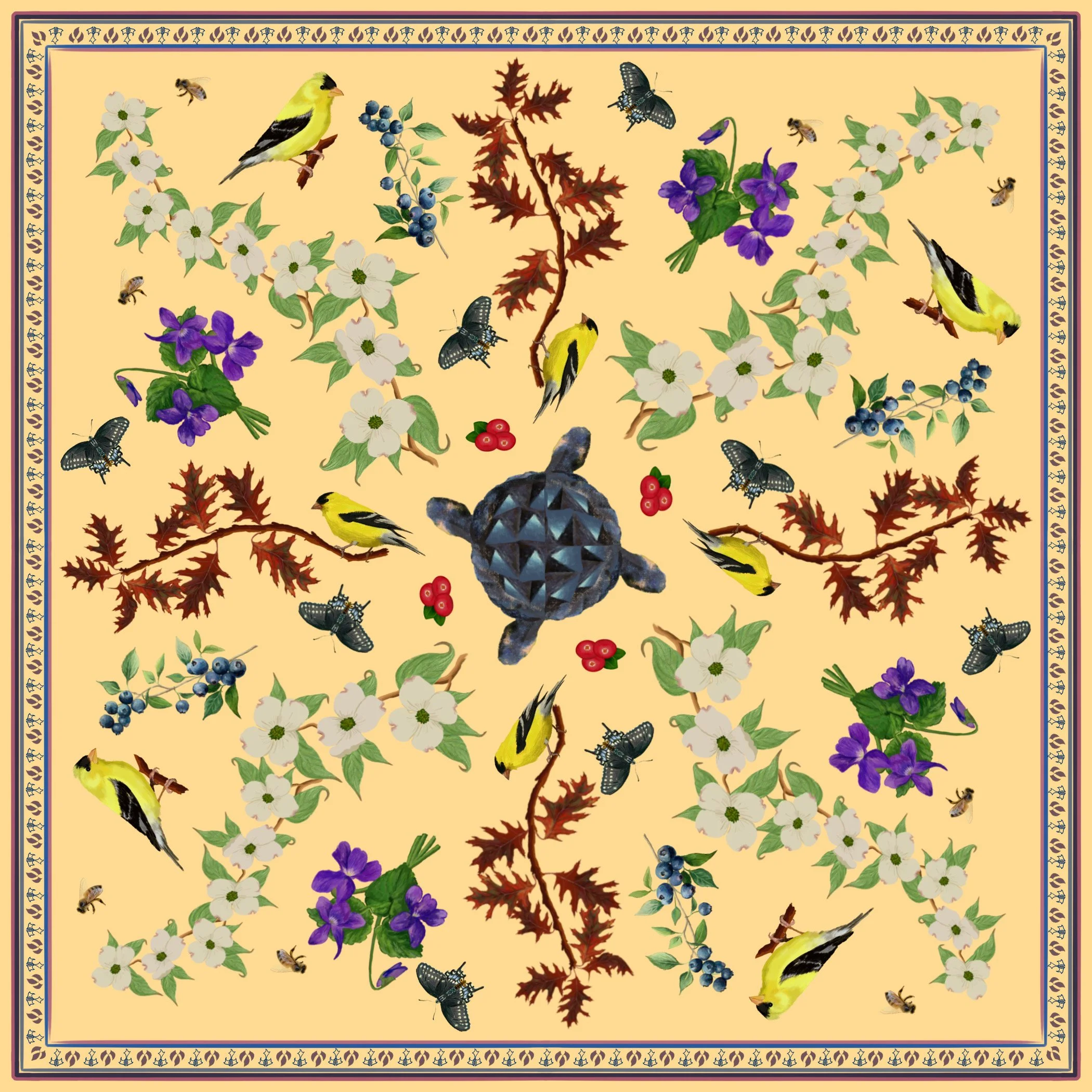 New Jersey Scarf Design, 2026. Digital print - 30 x 30 inches. 