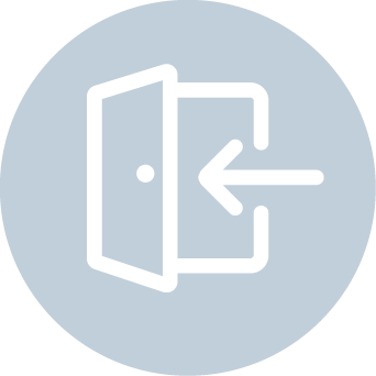 Exit icon with door and arrow