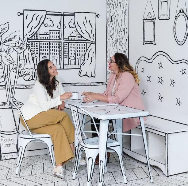 women drinking coffee