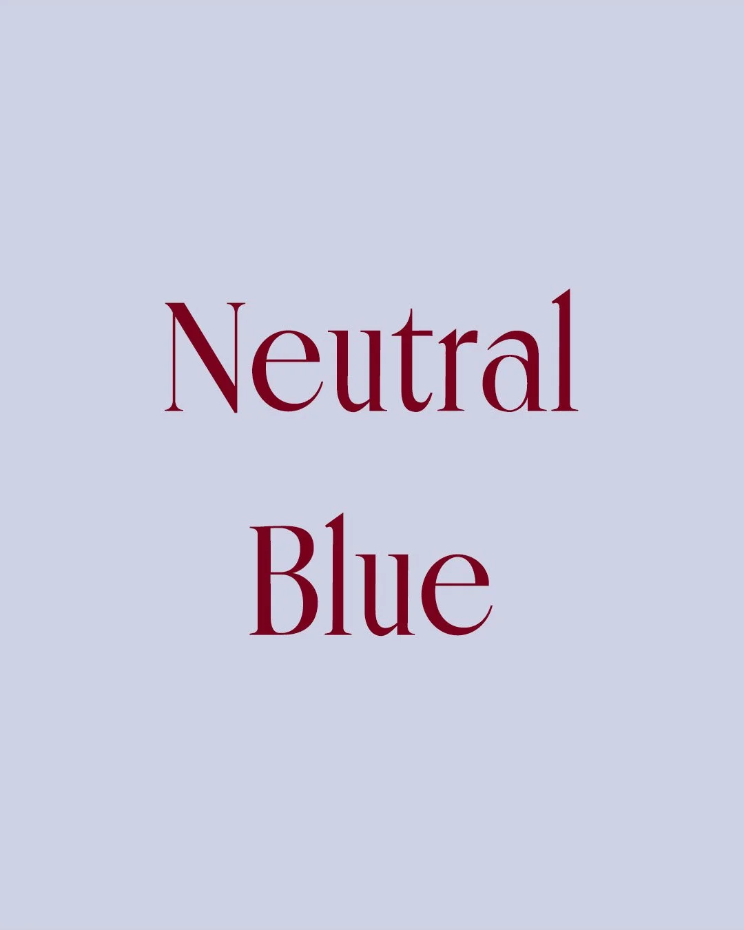 Mid-tone, cool lavender-blue with a violet undertone &mdash; low saturation, quiet, and collegiate.

The colour is blue diluted with white and a measure of red, pulling it away from sky or navy into something more ambiguous and deliberate. 

Tones in