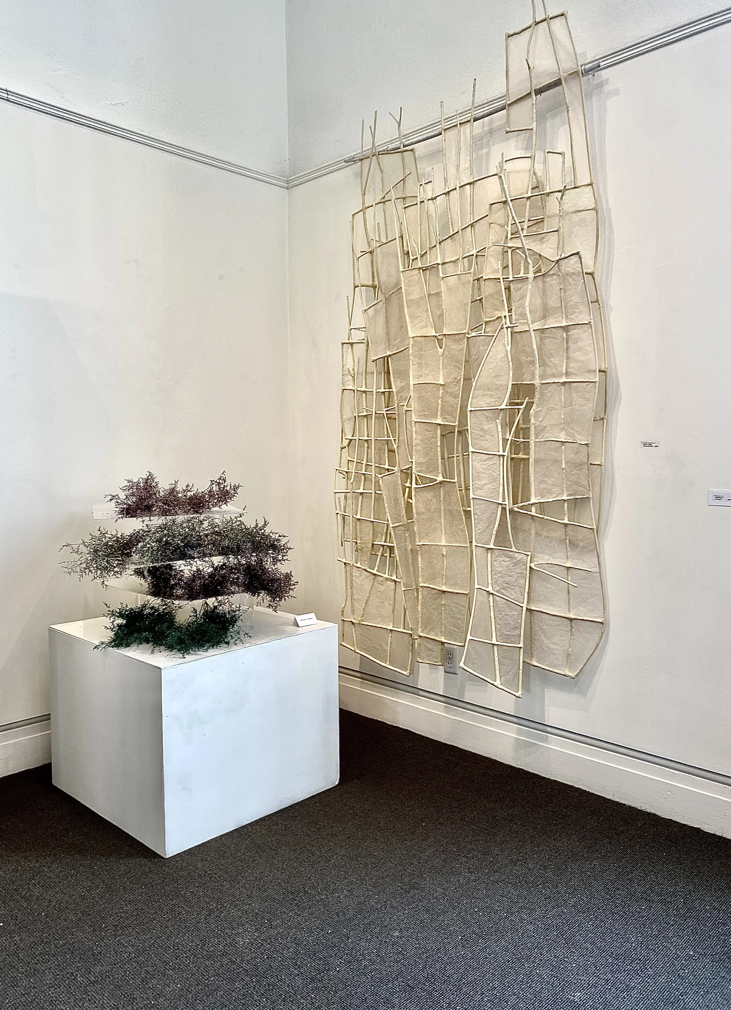 "Glacier Calving", 2020
Willow, paint, silk, glue   