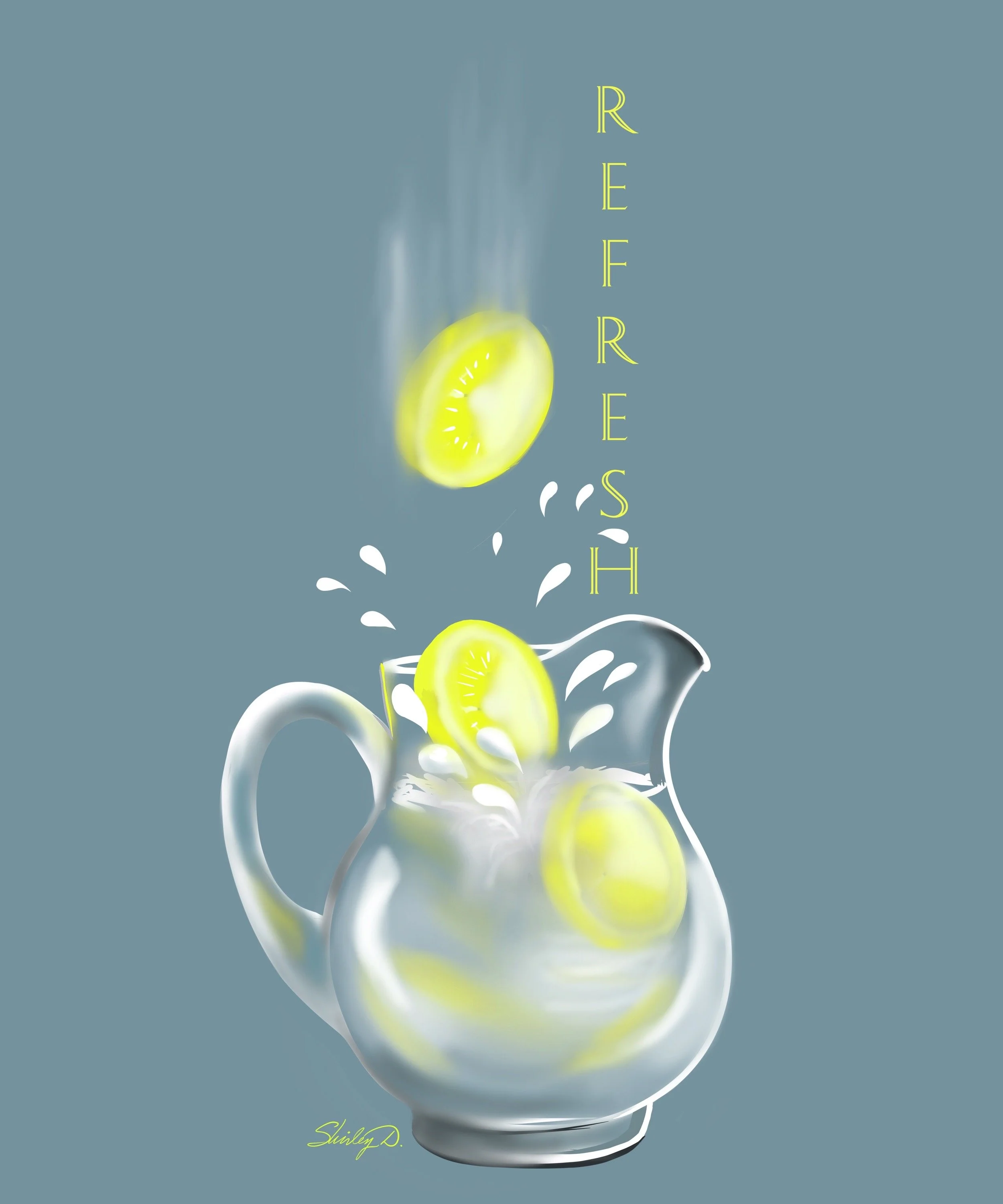 Refresh your walls with a cool pitcher of lemonade!