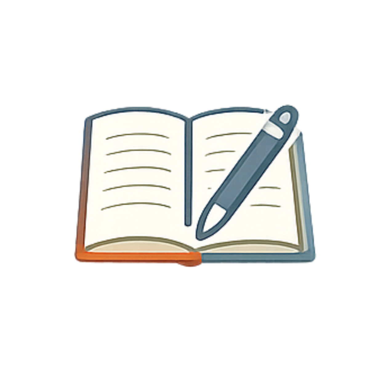 Open book with lines of text and a large pen resting on the page