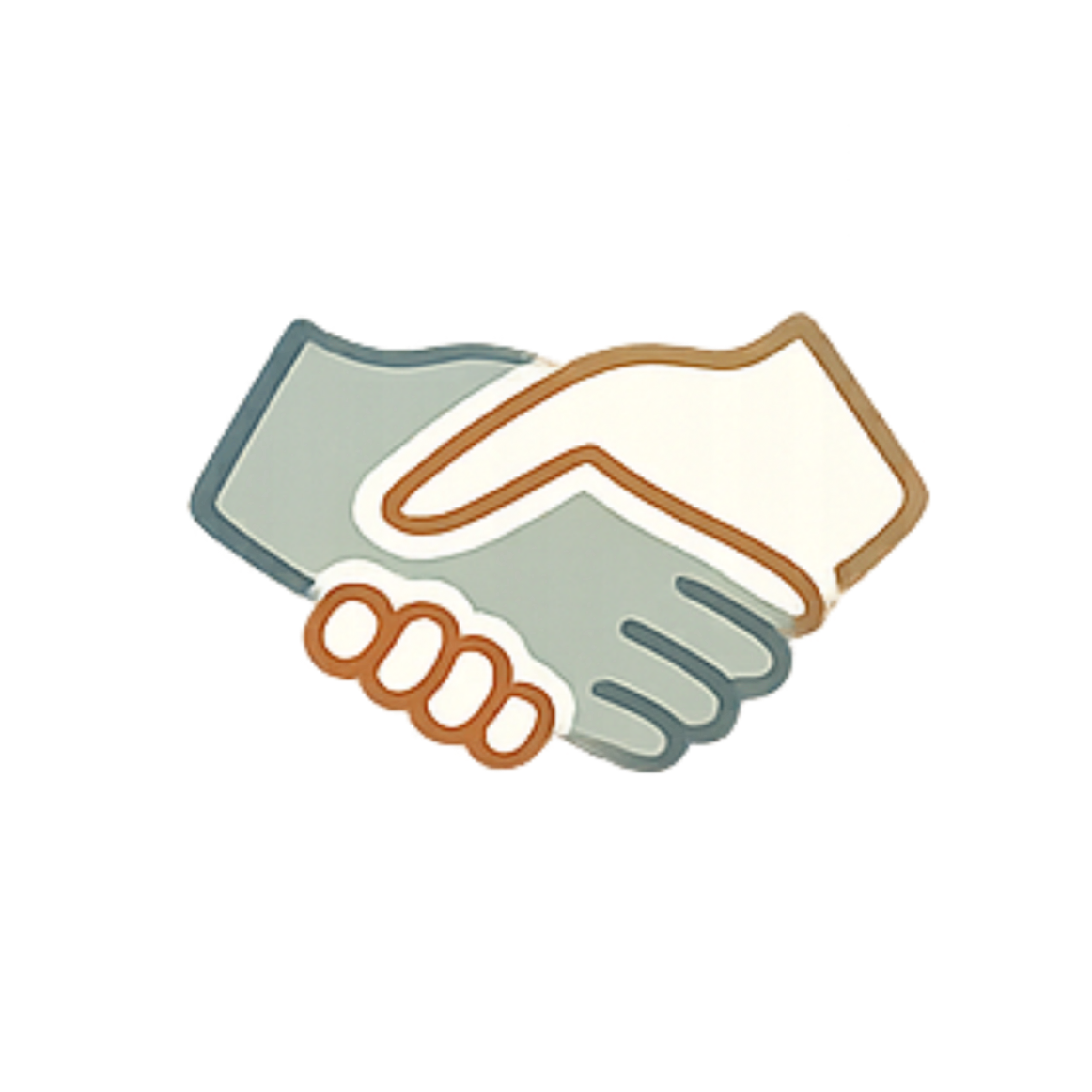Icon of two hands shaking, symbolizing agreement or partnership.