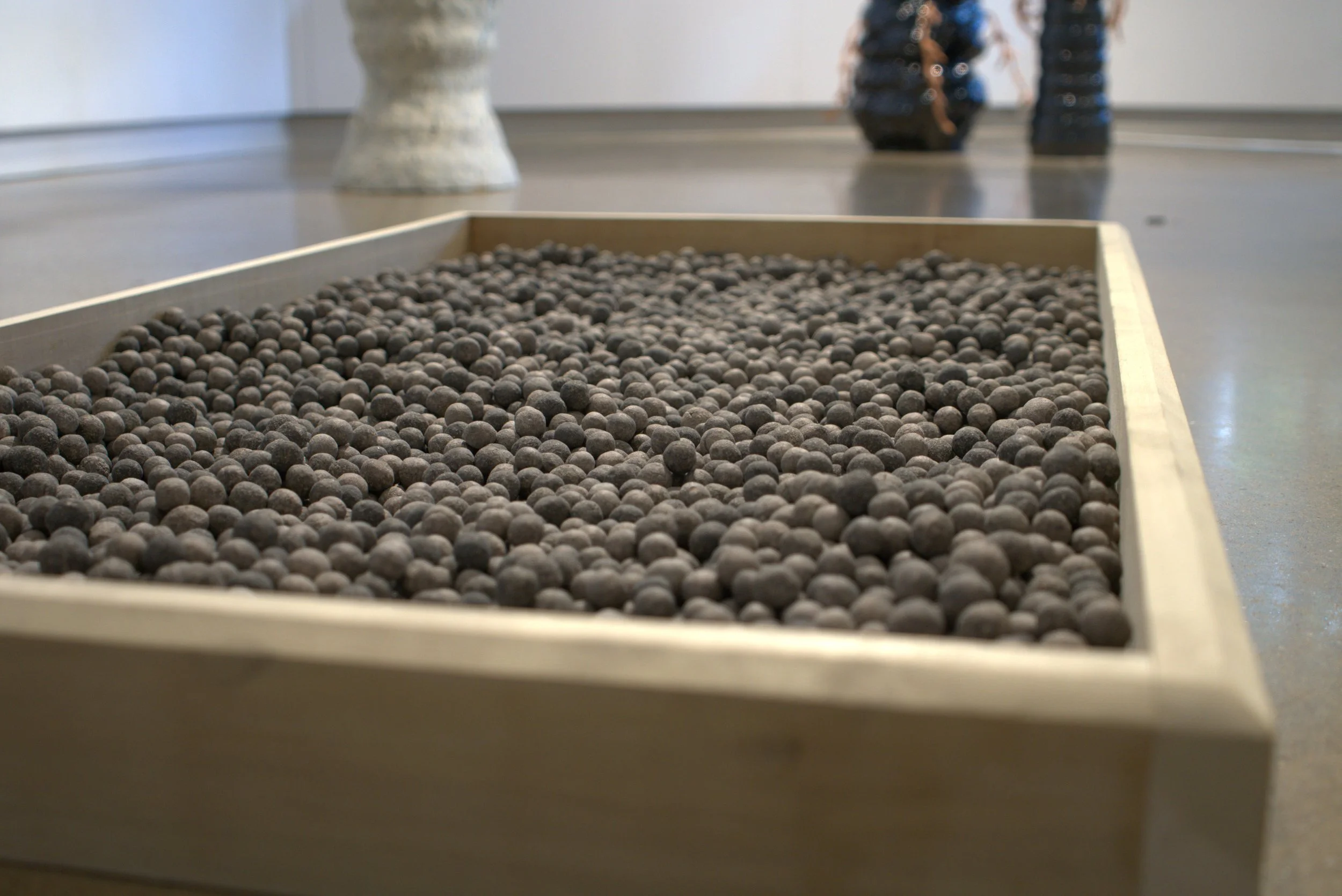 COUNTED (Detail)  
stoneware, wash,wood   
 4 ¼ × 38 ½ × 84  inches