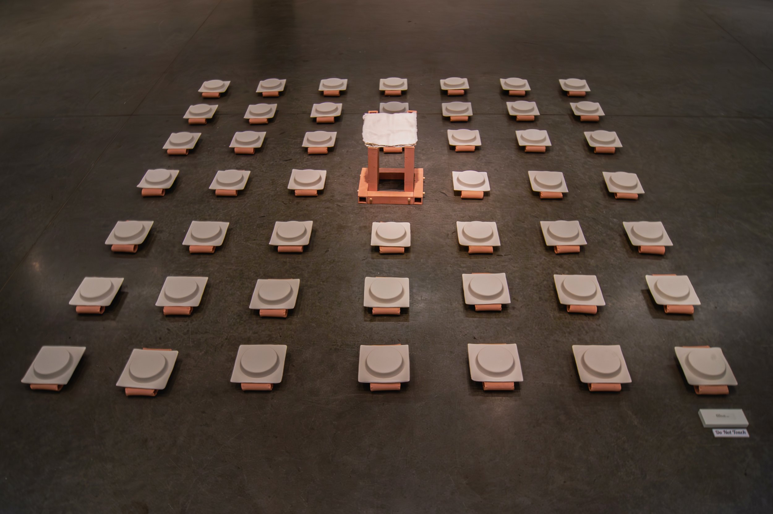 Prayer Space I  
porcelain, stone, wood 
24 × 98 × 98 inches