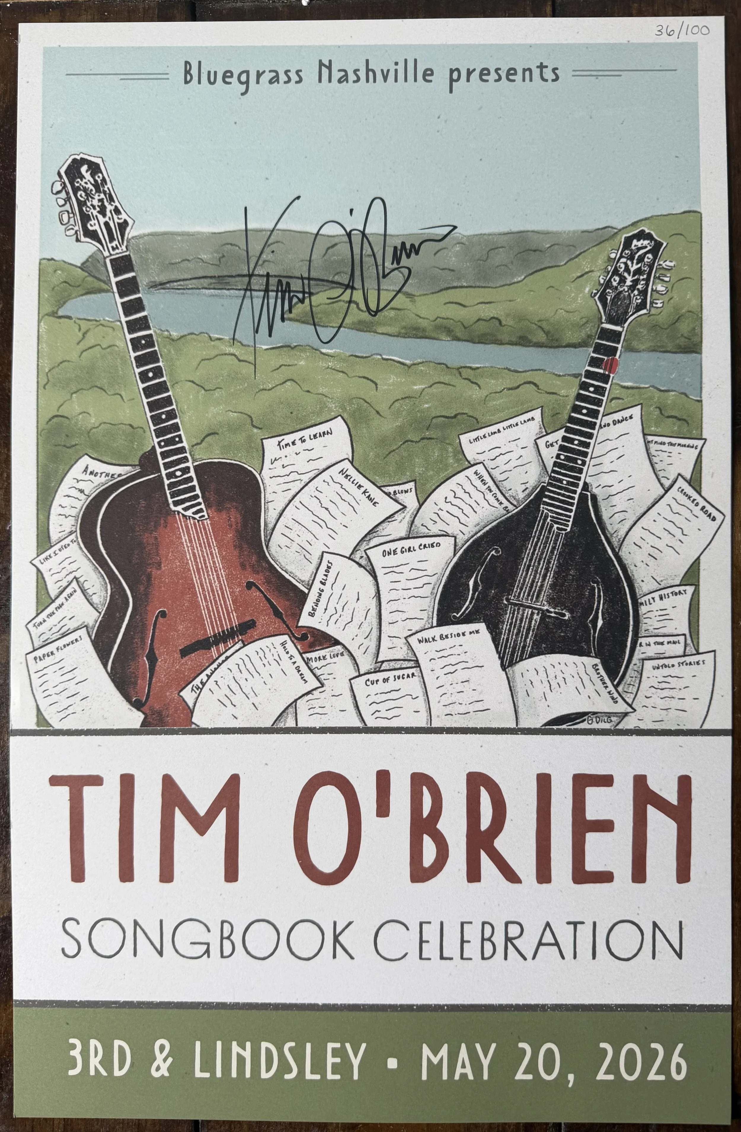 Signed Tim O'Brien Show Poster