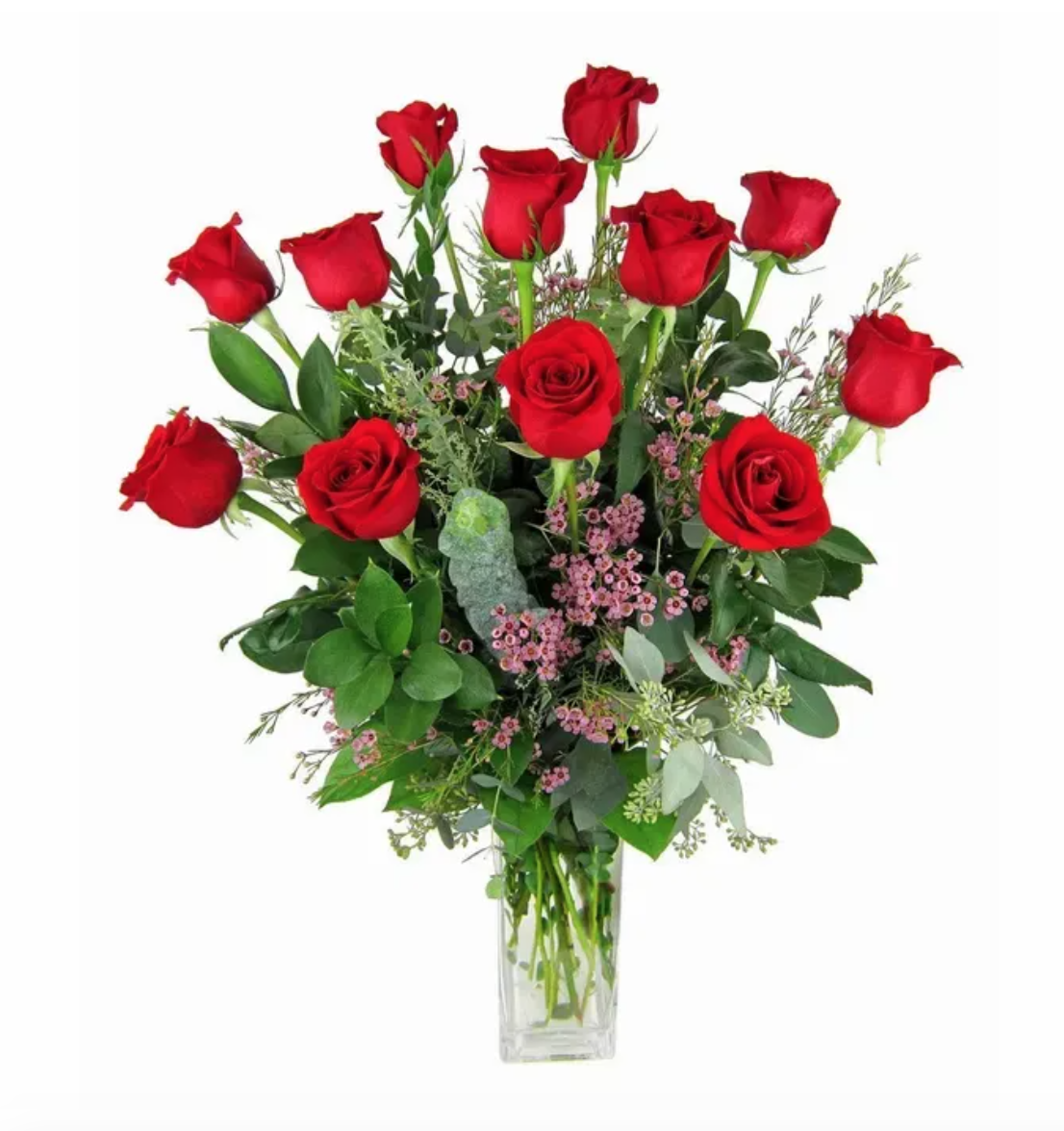 One Dozen Long Stem Roses Arrangement