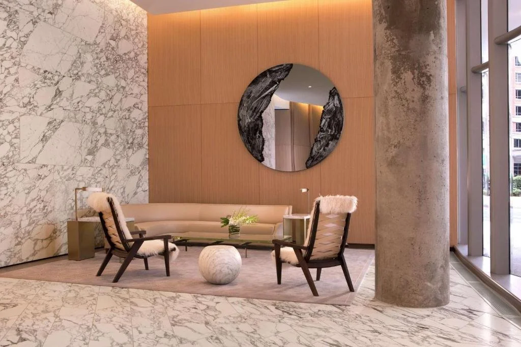 Concierge lounge area at street level 