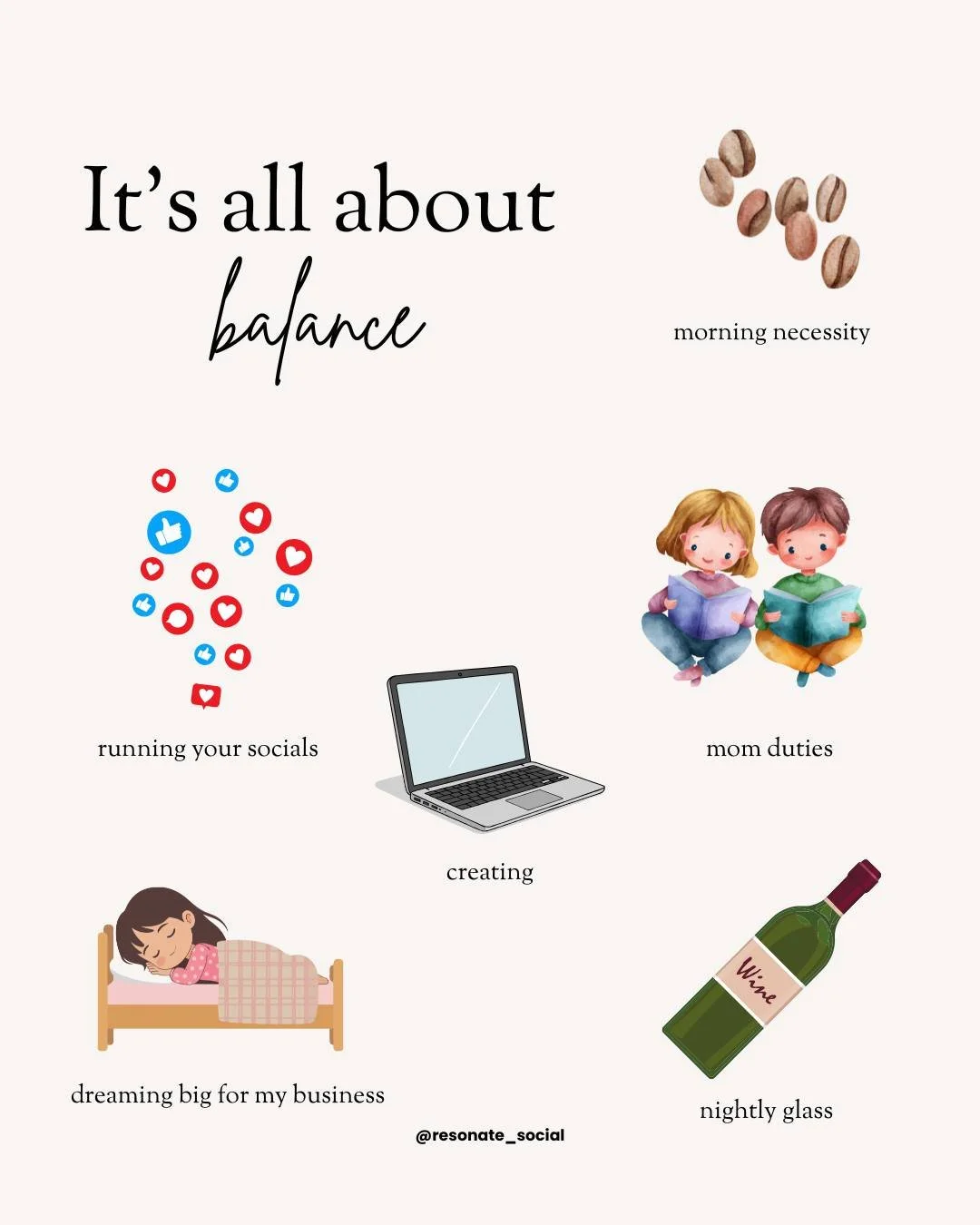 I might always have a lot on my plate but the key is being able to balance it all (or else I'd probably lose it.) Some weeks get more "mom me" while others get more "social media manager me". It's definitely not 50/50 all the time