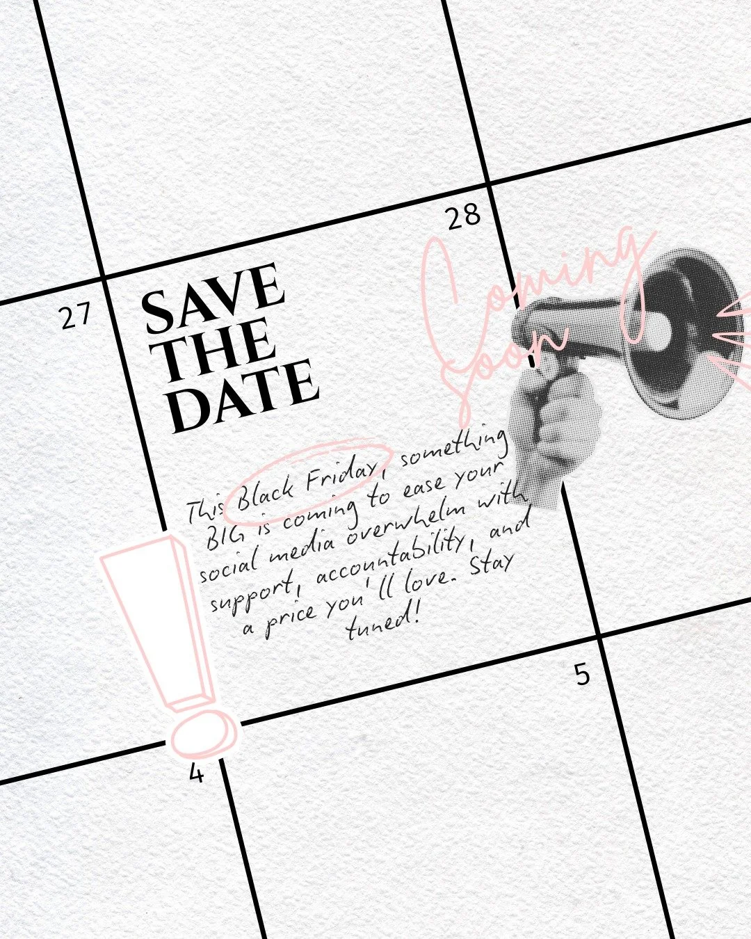 Something is coming&hellip;. 🙈

#Resonatesocial #socialmediamanager #socialmediastrategist #smallbusiness #smallbusinessowner #blackfriday #somethingiscoming