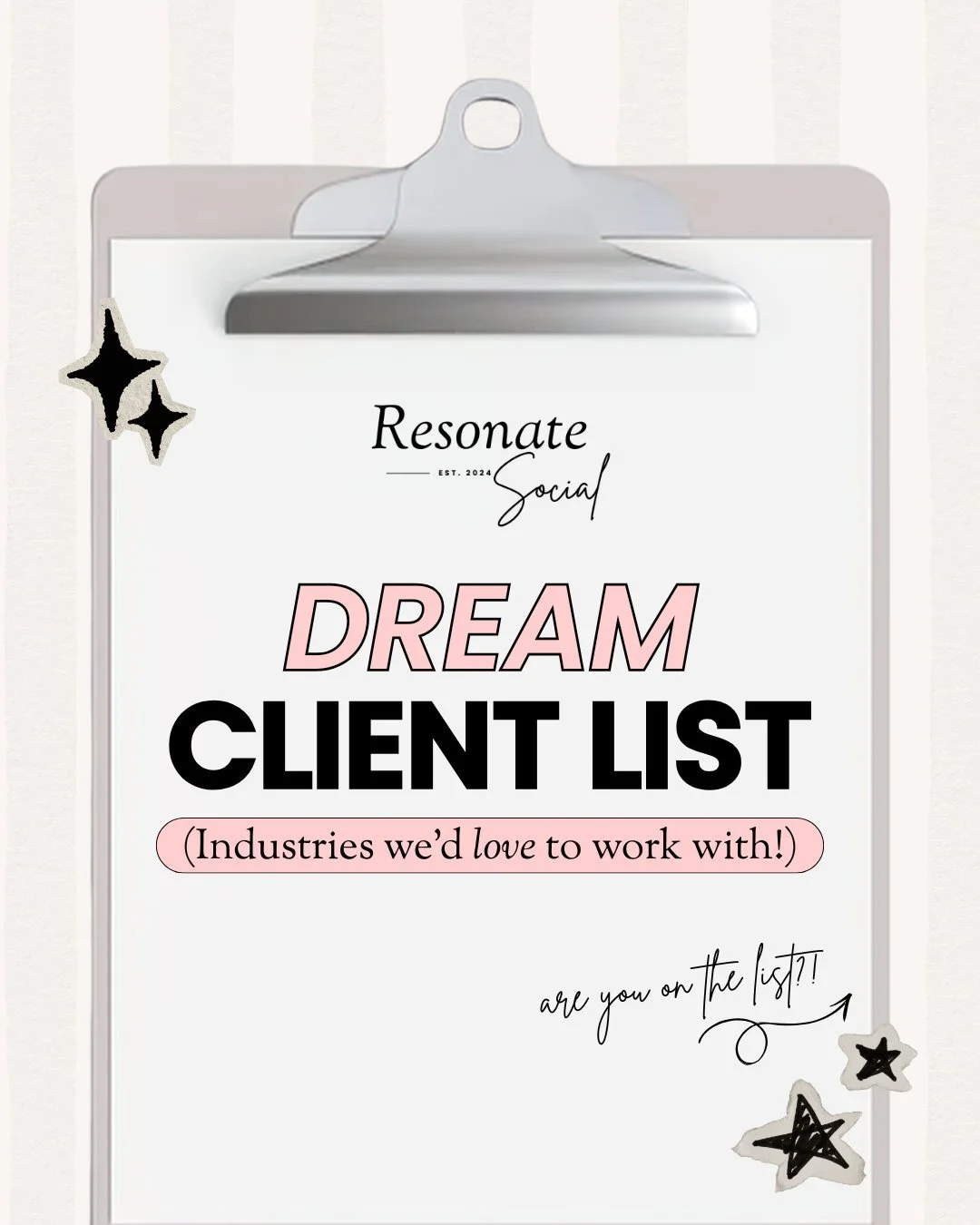 Someone asked me this question recently, and it really got me thinking. 

When I first started my business, I built out a list of "dream clients" and "dream industries" but I really hadn't sat back and thought about it much since 