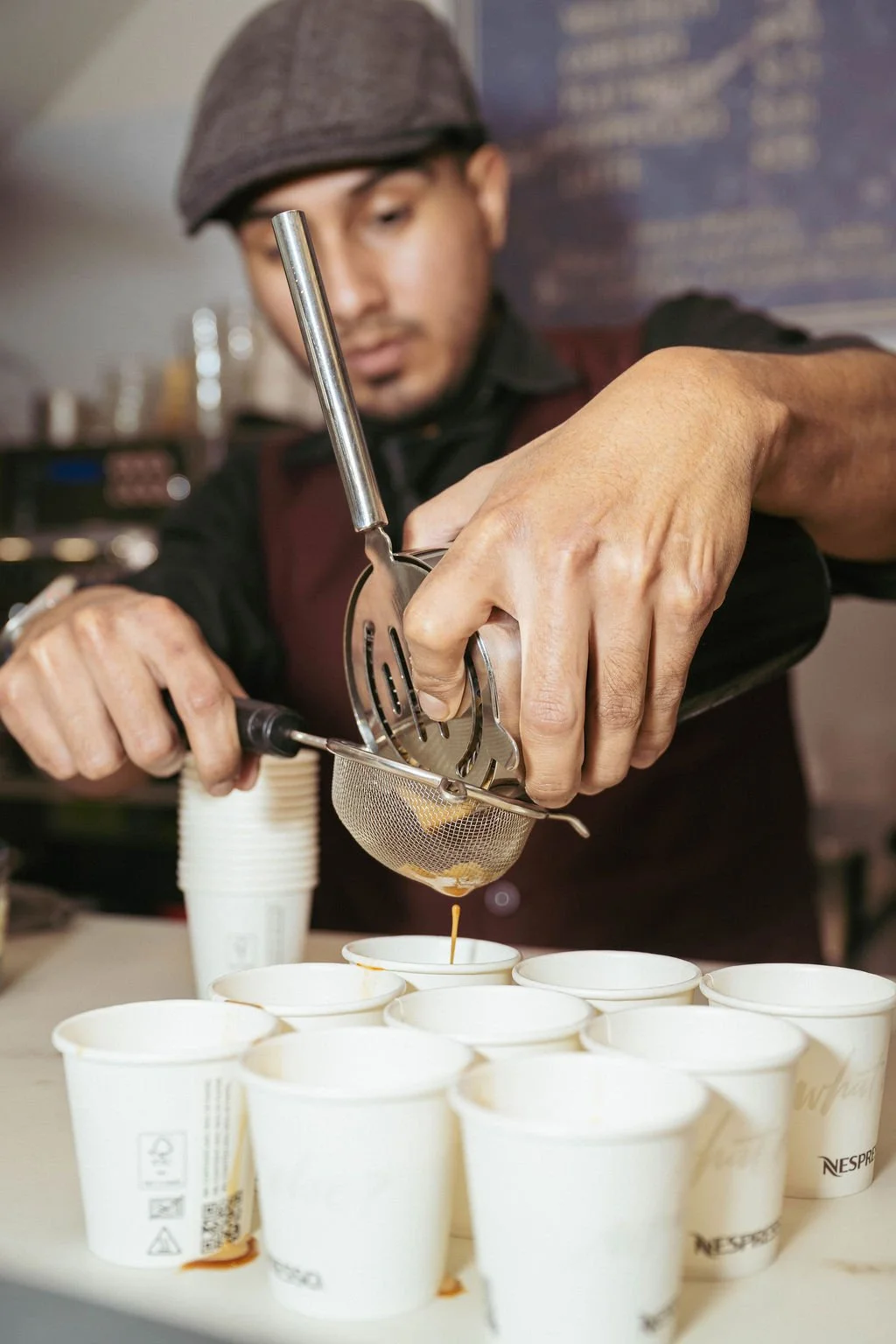 Luis preparing welcome drinks