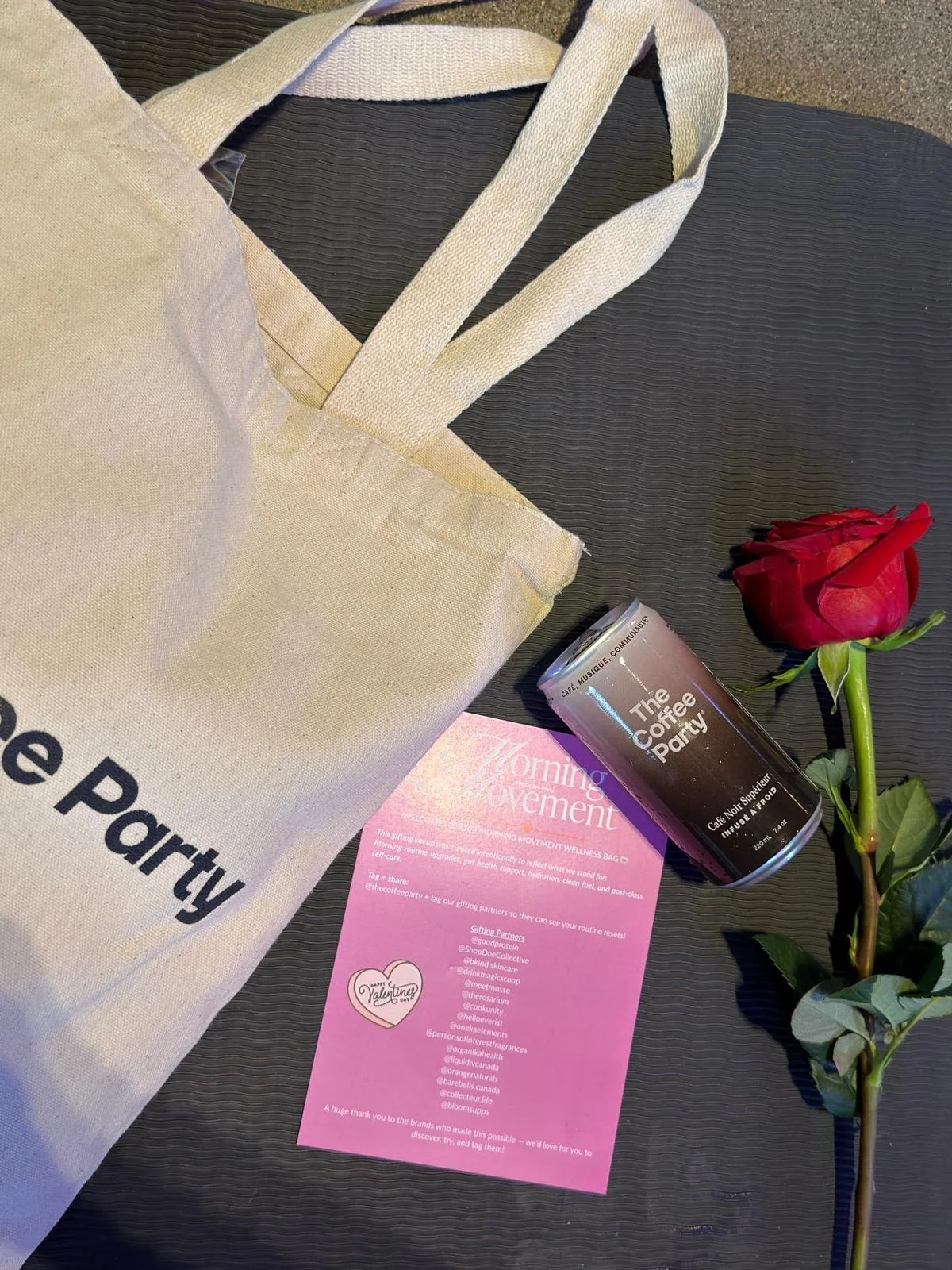 coffee party roses brand activation giveaway custom logo