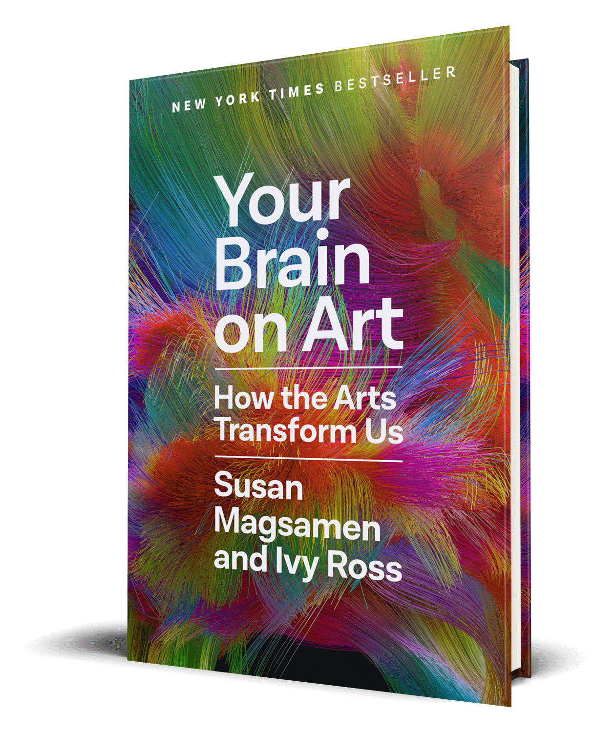 Book cover titled "Your Brain on Art" with colorful abstract swirl patterns, authors listed as Susan Magsamen and Ivy Ross.