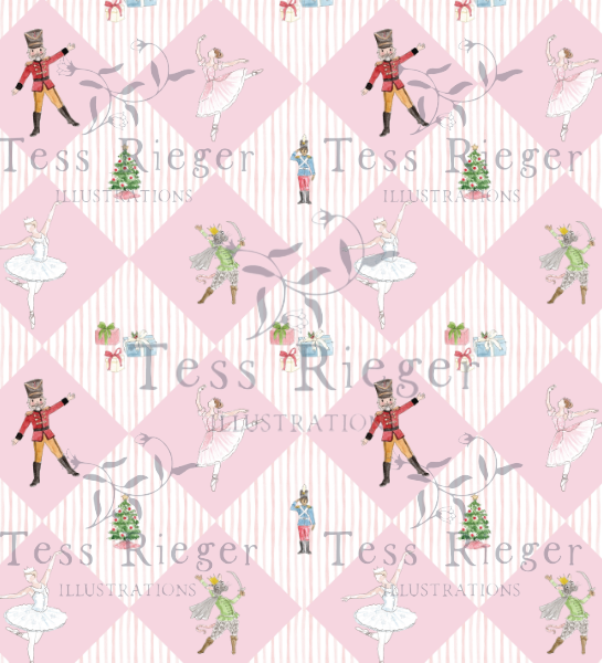 The Nutcracker Seamless Pattern Pink Small Scale Image Protected.png
