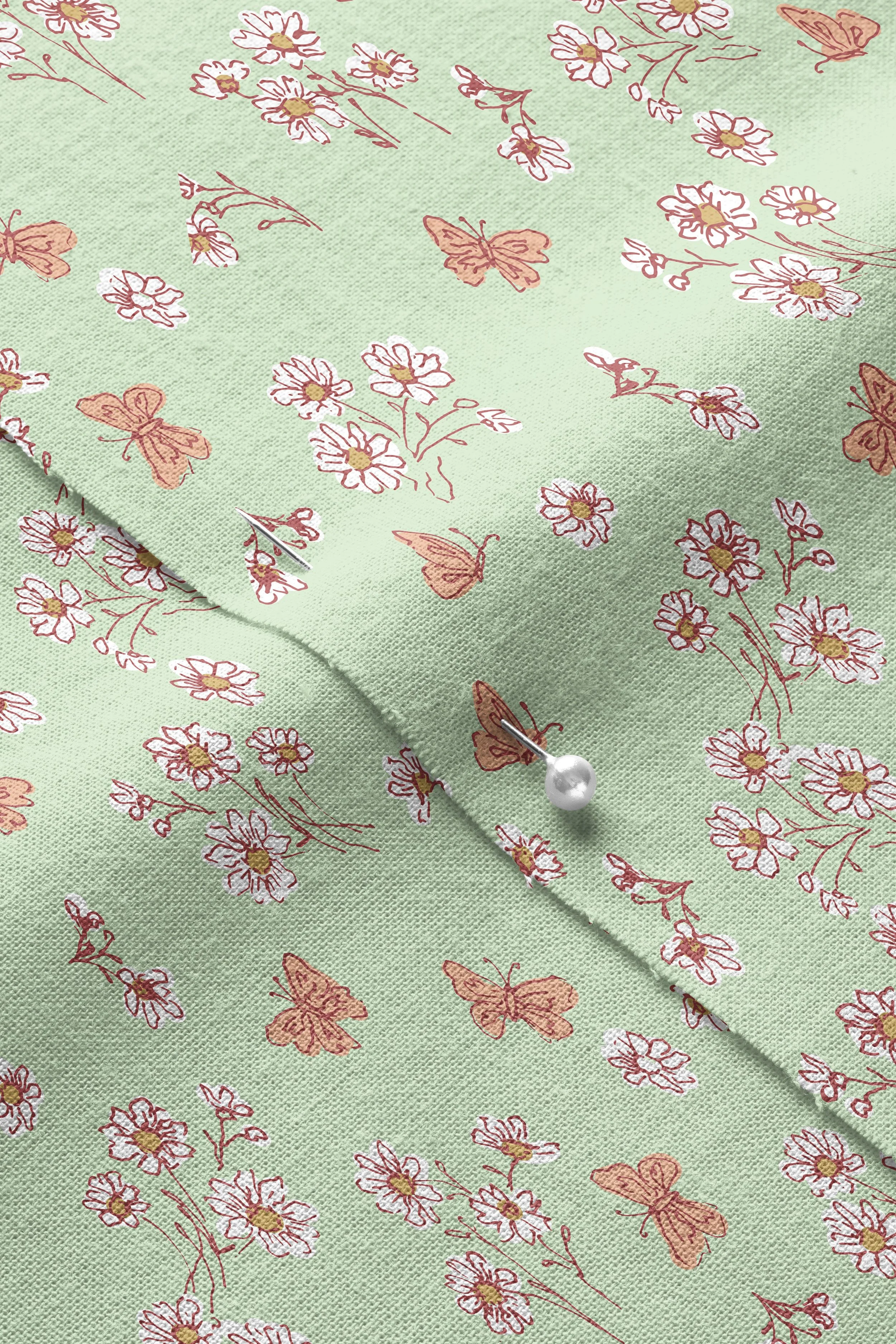 Daisies- Green-01_Closeup of Pinned Cotton Fabric Mockup by Creatsy®.jpg