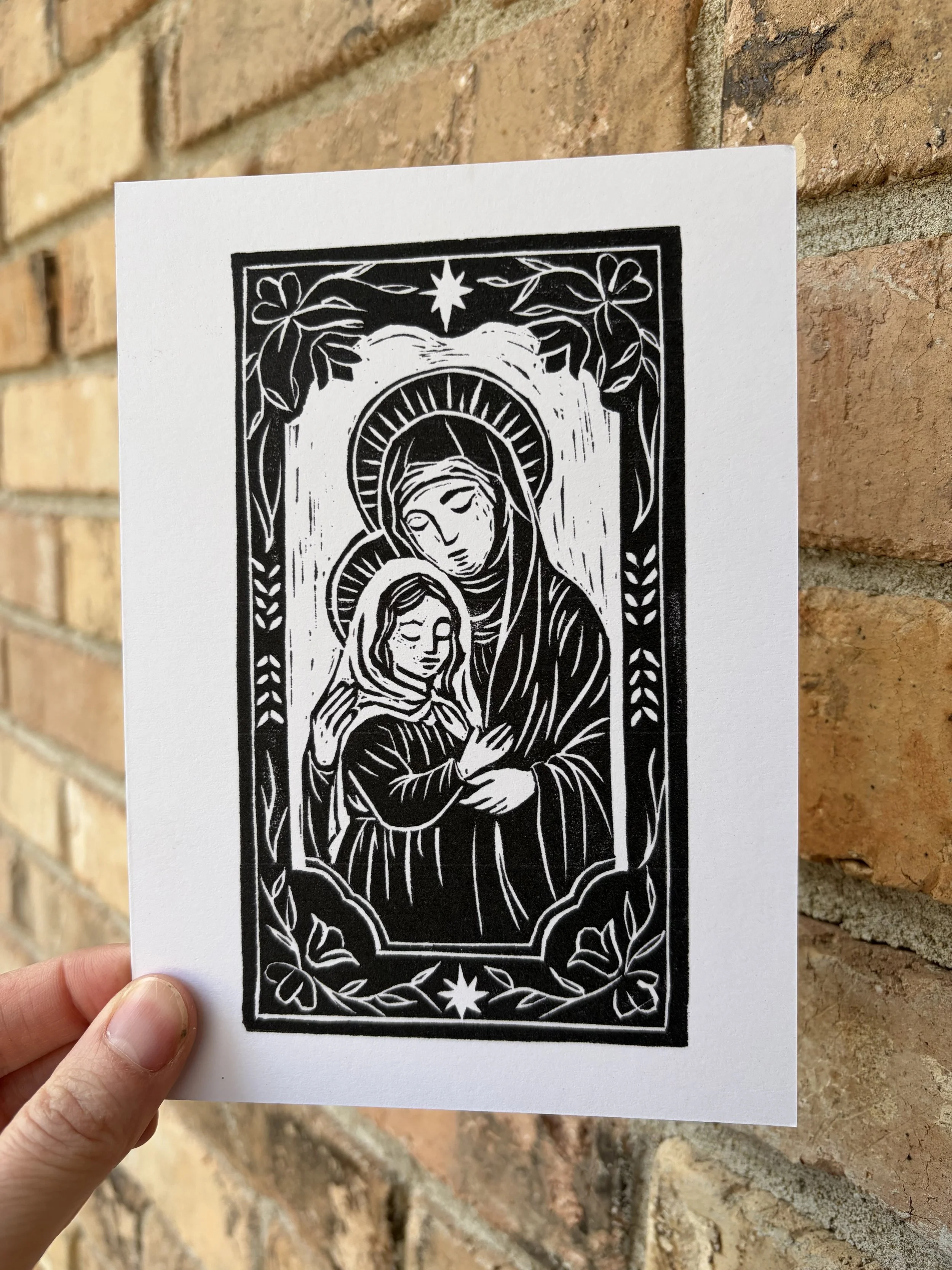 St Anne Lino Original Lino Print