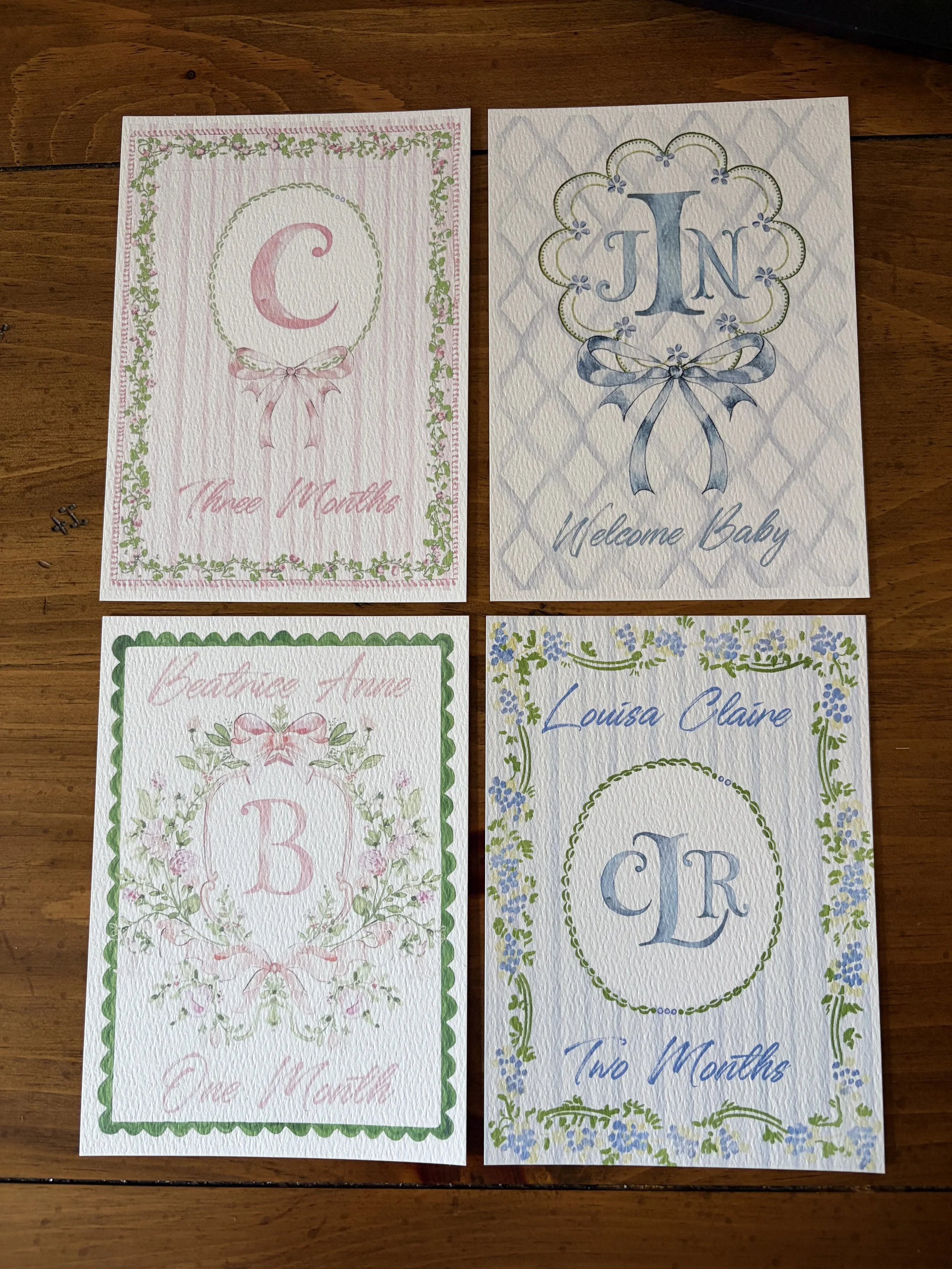 Semi-Custom First Year Milestone Cards