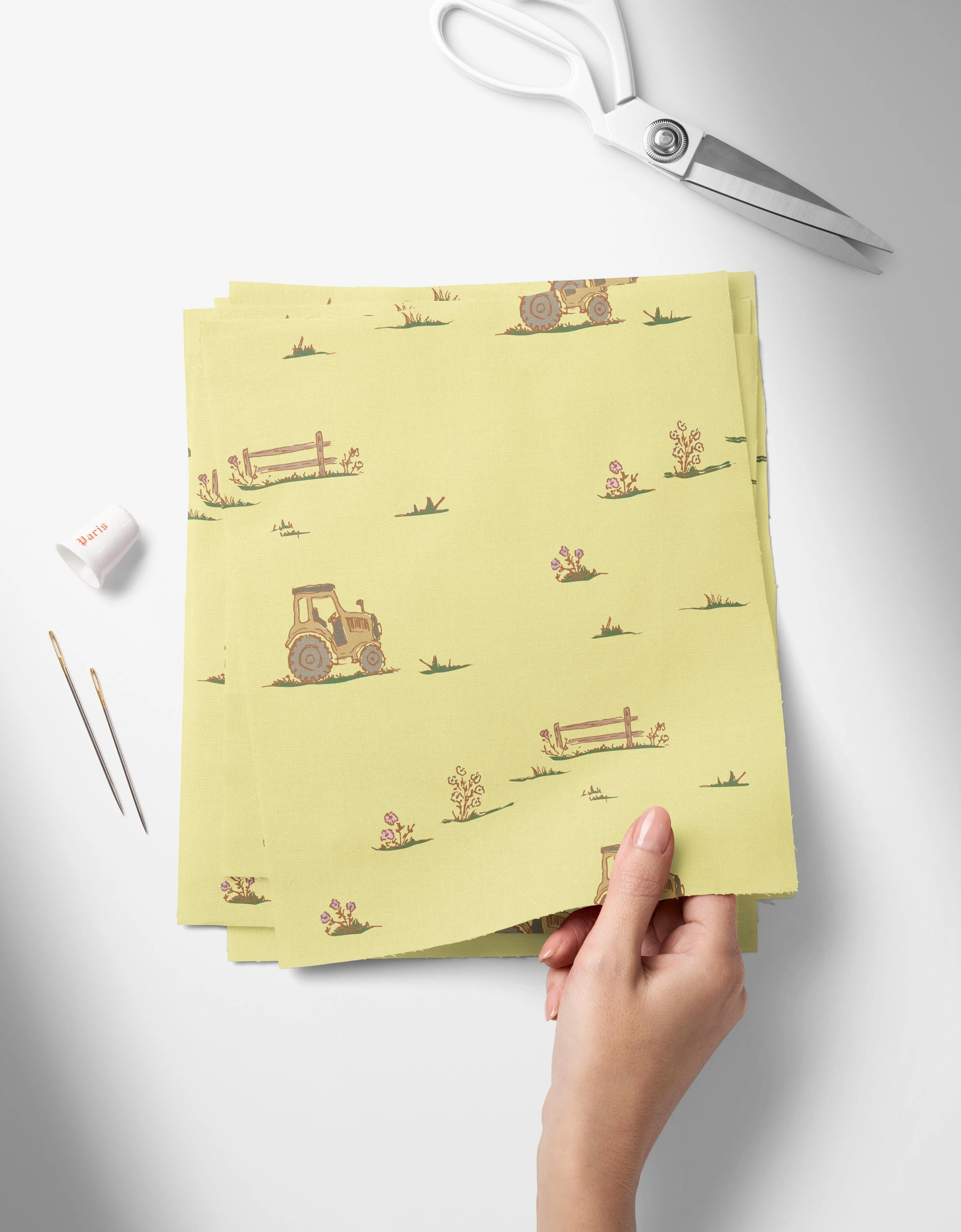 Farm No Animals - Yellow-01-01_Top View of Fabric Swatches Held in Hand Mockup by Creatsy®.jpg
