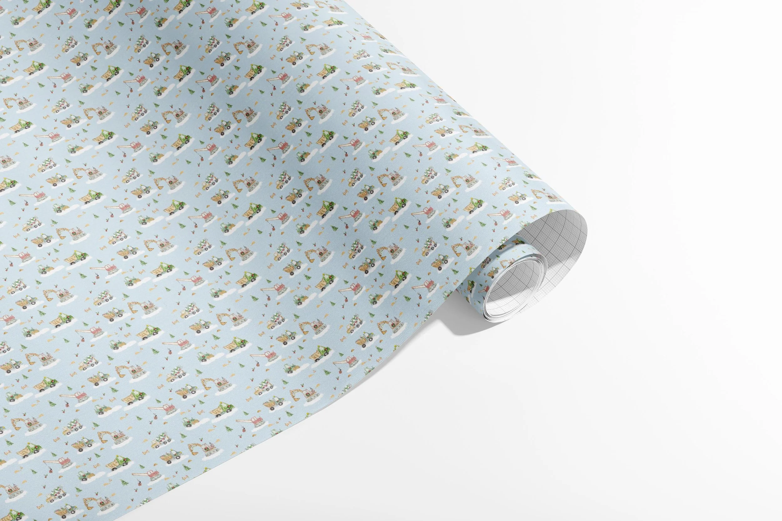 Construction Christmas Wrapping Paper