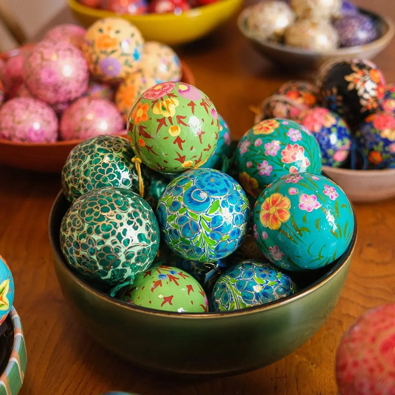 Papier Mâché Baubles - Christmas Ornaments