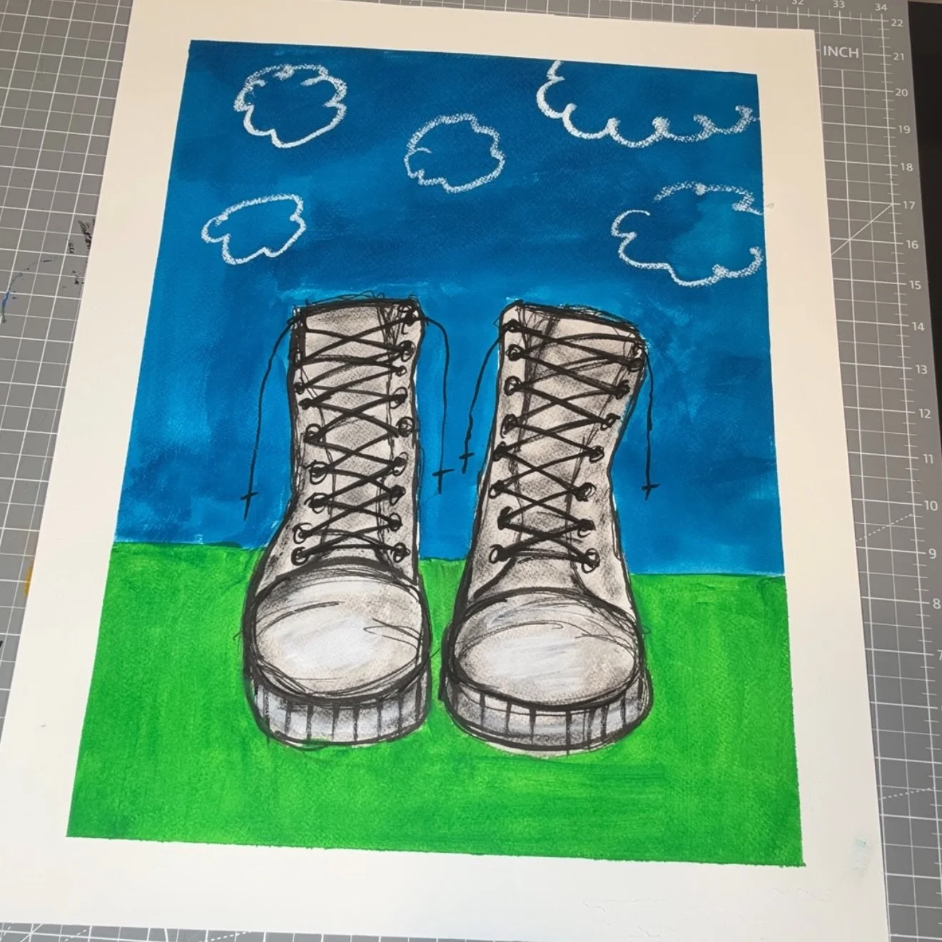 I painted these old boots the other day.