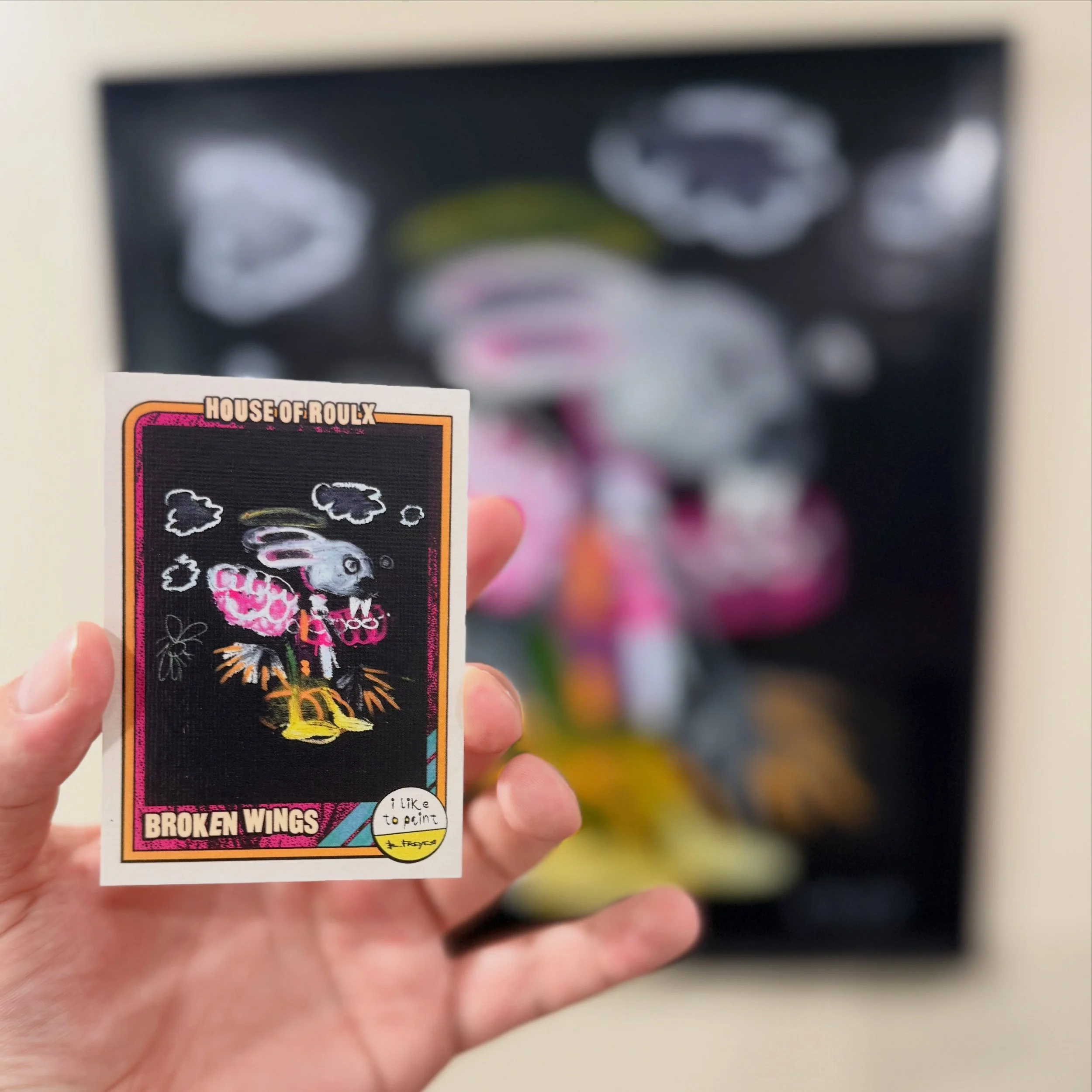 I still have some originals that are in my I Like To Paint series. It&rsquo;s still wild to me seeing the card and my painting together. I can remember being a kid and getting packs of cards and thinking one day I&rsquo;ll be on one. Well, surprise! 