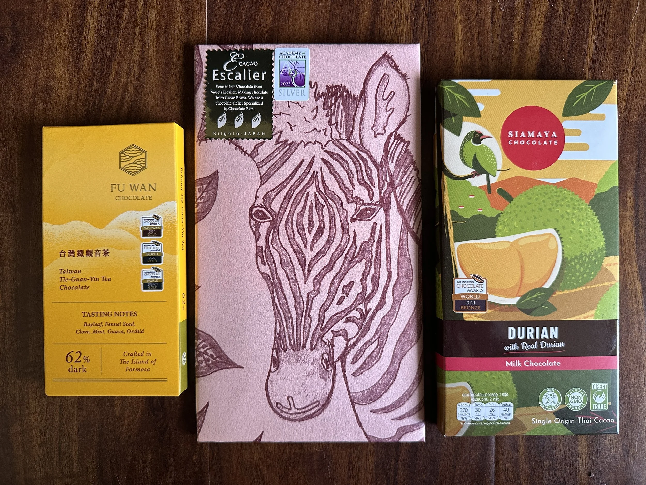 Lunar New Year Celebration ~Adventurous~ Award-Winning Asian Flavors Chocolate Set (3 Full-Size Bars)