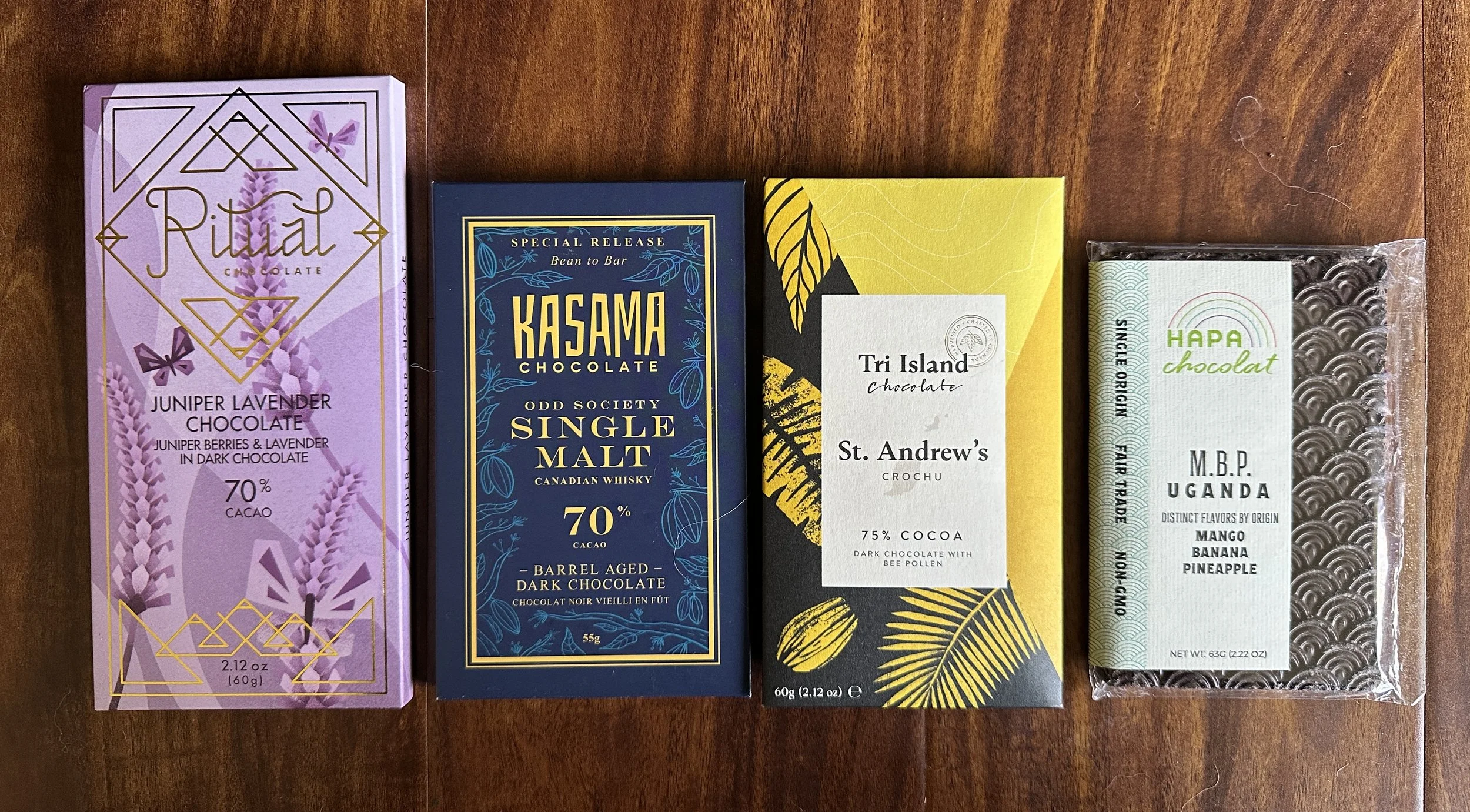 Explore the Many Flavors of Dark Chocolate With Inclusions (4 Full-Size Bars)