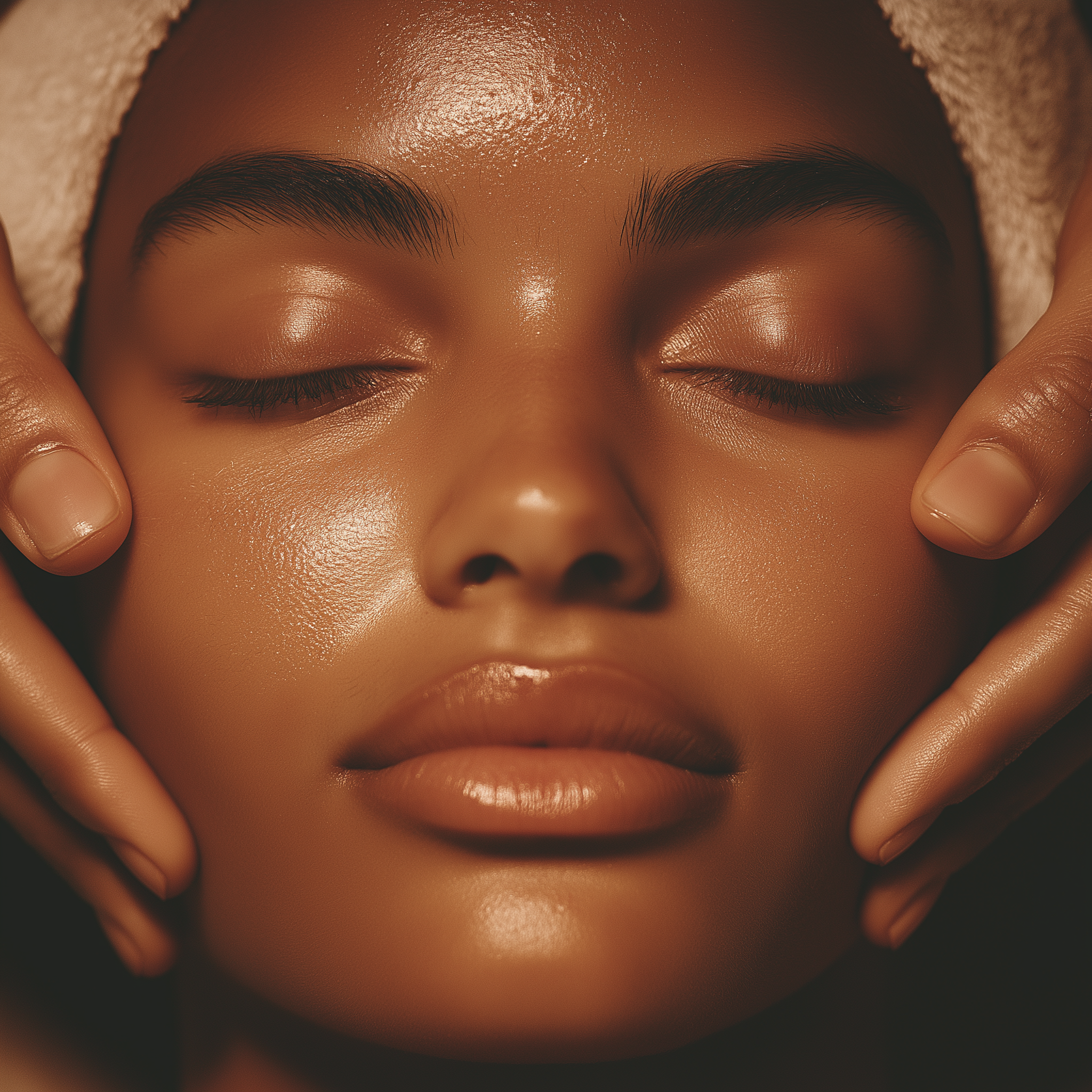 Client receiving the Luminous Glow Signature Facial at Luminous Glow by Remi in Bladensburg, Maryland.