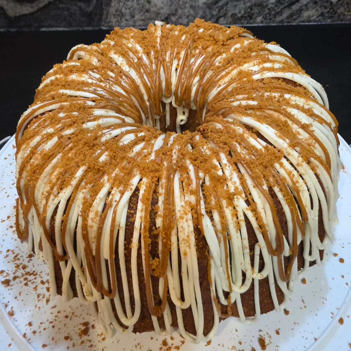 Biscoff Cookie Butter Pound Cake for the win! Thanks to my fantastic colleagues at work who are always willing to be my &quot;taste testers&quot;. This one's definitely going into the rotation!