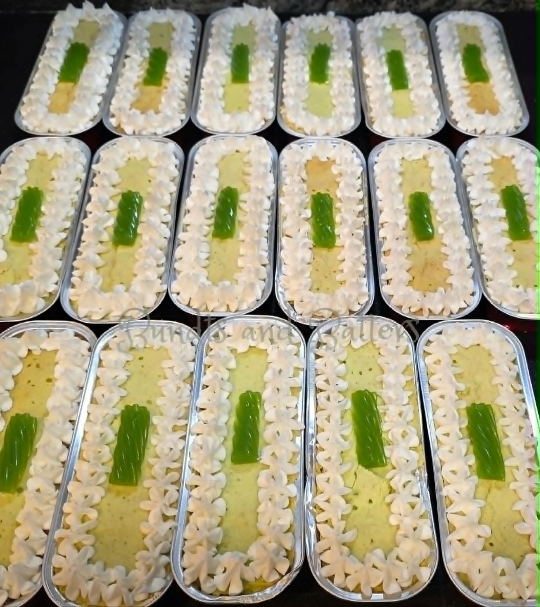 Key Lime "Ounce" Cakes with Cream Cheese Frosting and Lime Candy